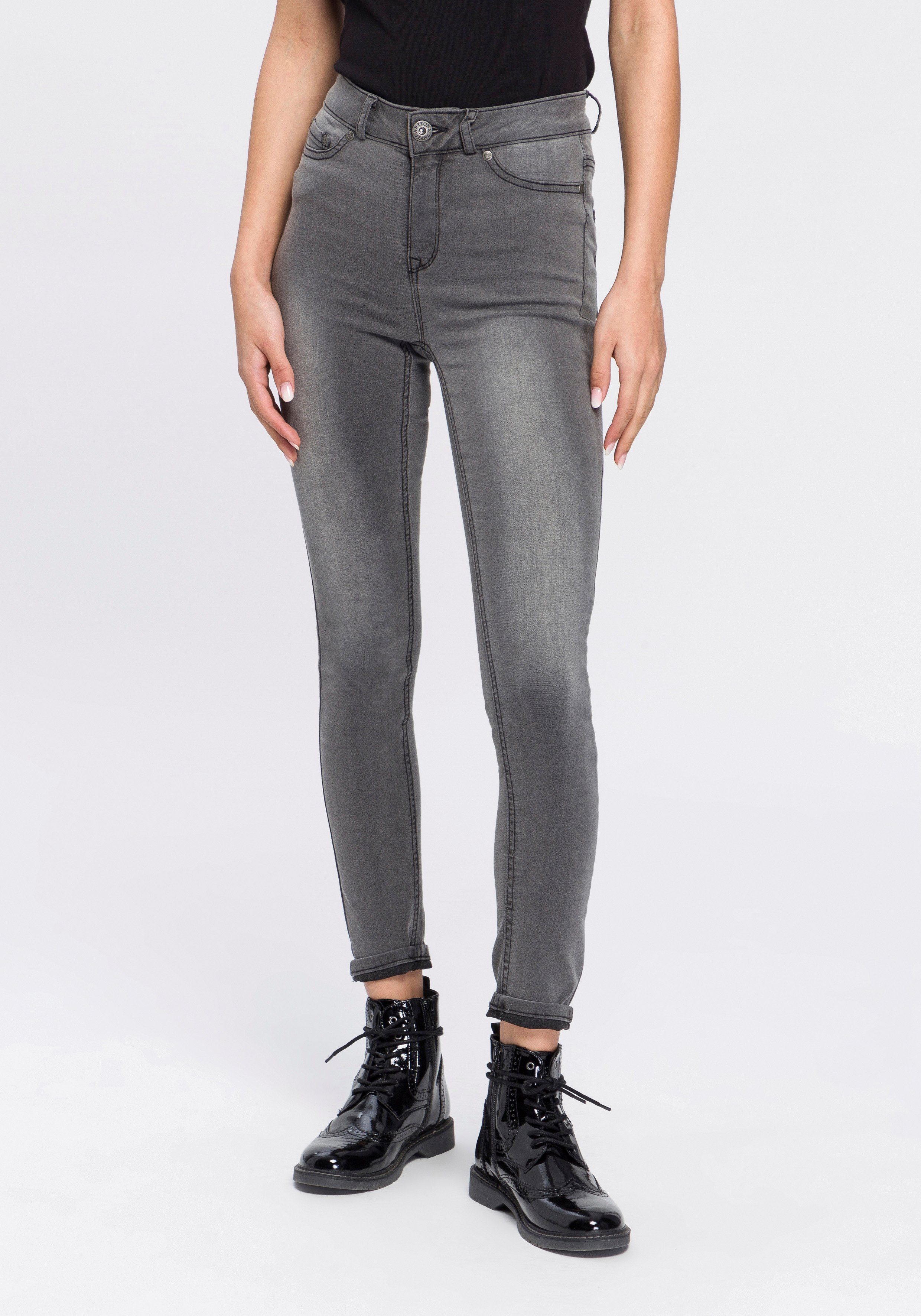 Arizona Skinny-fit-Jeans Ultra Stretch High Waist grey-used