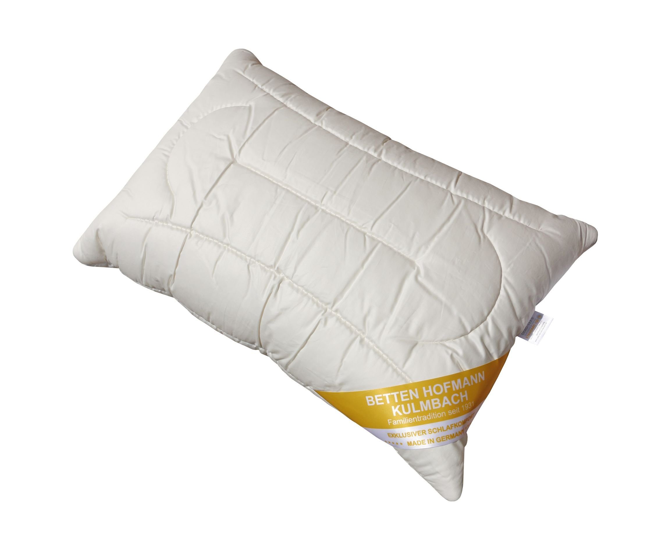 Betten Hofmann Kopfkissen Merino Zirbenholz Kopfkissen 40x60 Wohlfühlkissen Zirbenkissen Zirbend, Bezug: 100% Baumwolle, Kopfkissen, Rückenschläfer, Seitenschläfer