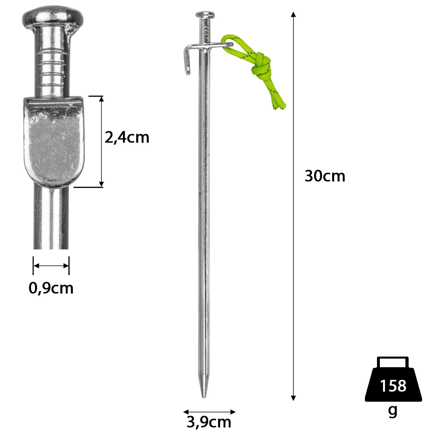 Moritz Zelthering Zelthering mit L-Haken 1 Stk. 30 cm, (1-St)