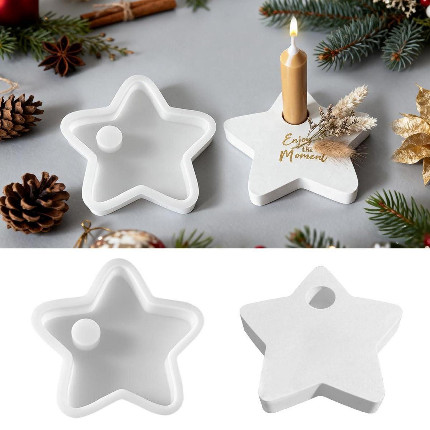LuxusKollektion Silikonform Silikonform Stern Kerzenhalter Gießform Weihnachten, (1-tlg)