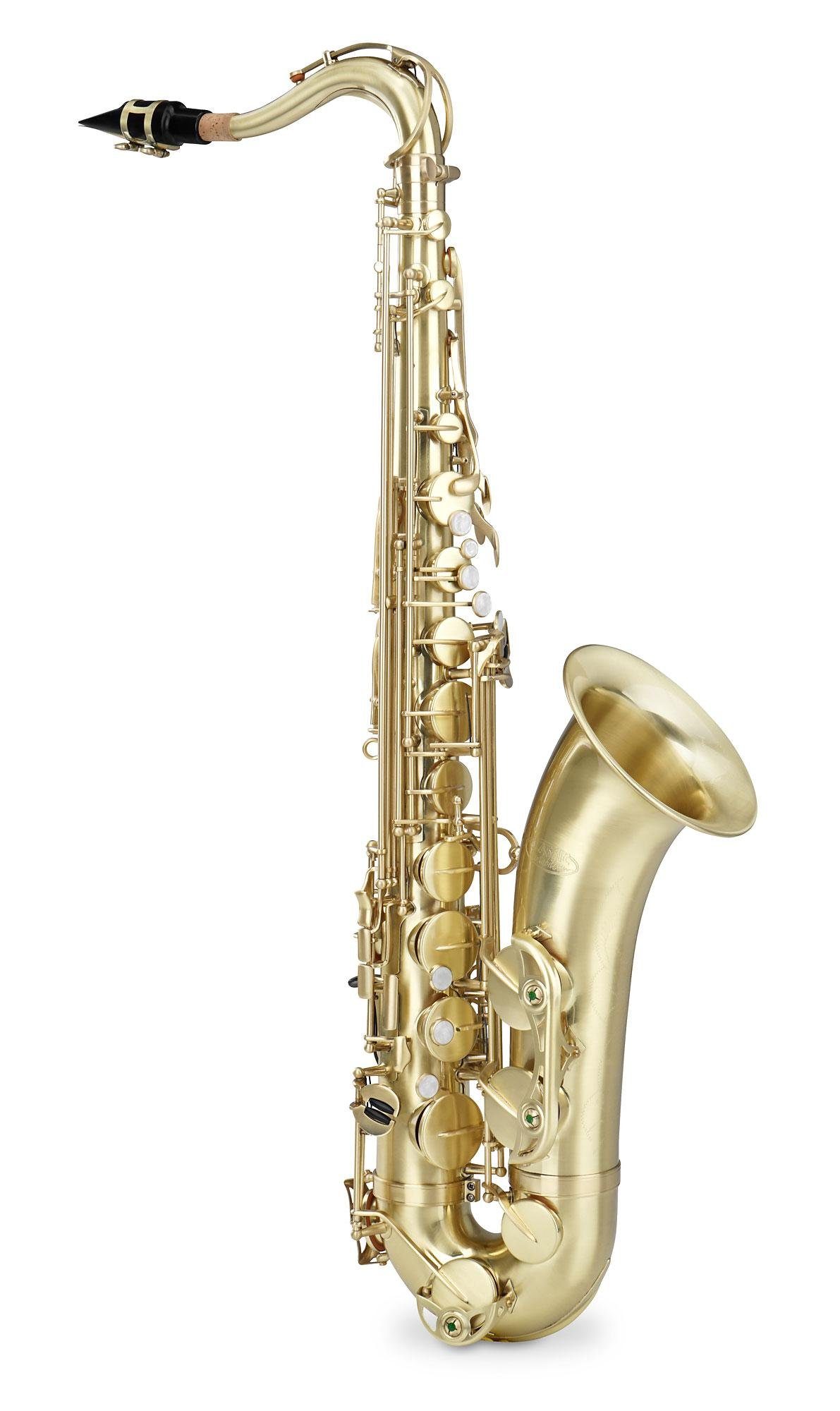 Classic Cantabile Saxophon TS-450 Tenorsaxophon, Spar-Set, 9-St., inkl. Metro-Tuner, Saxophonständer und Notenständer, Bb-Stimmung, Hoch-Fis-Klappen, ergonomische Klappenmechanik