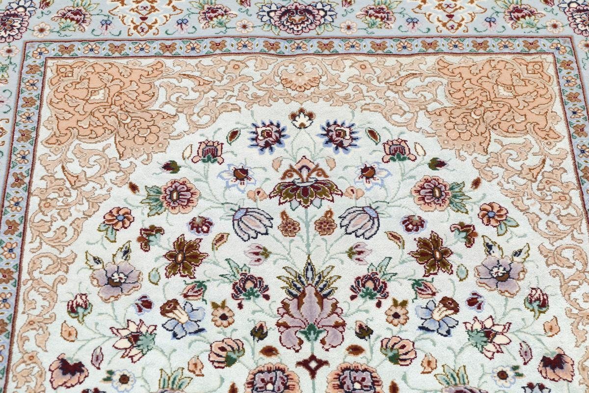 Handgeknüpfter rechteckig, Orientteppich, Höhe: Isfahan Orientteppich Nain mm 6 Seidenkette 84x124 Trading,