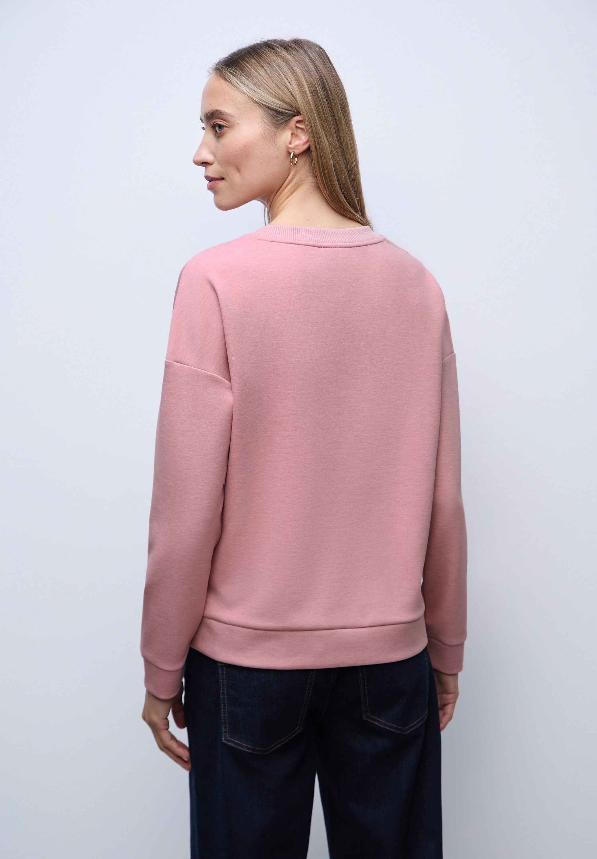 STREET ONE Sweater Rundhals mit Ripp-Detail günstig online kaufen
