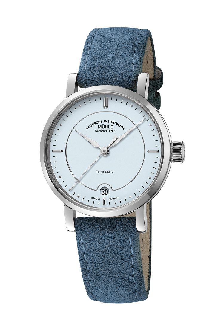 Nautische Instrumente Mühle Glashütte/Sa. Automatikuhr Damenuhr Glashütte Automatik Teutonia IV Lady Pastellblau