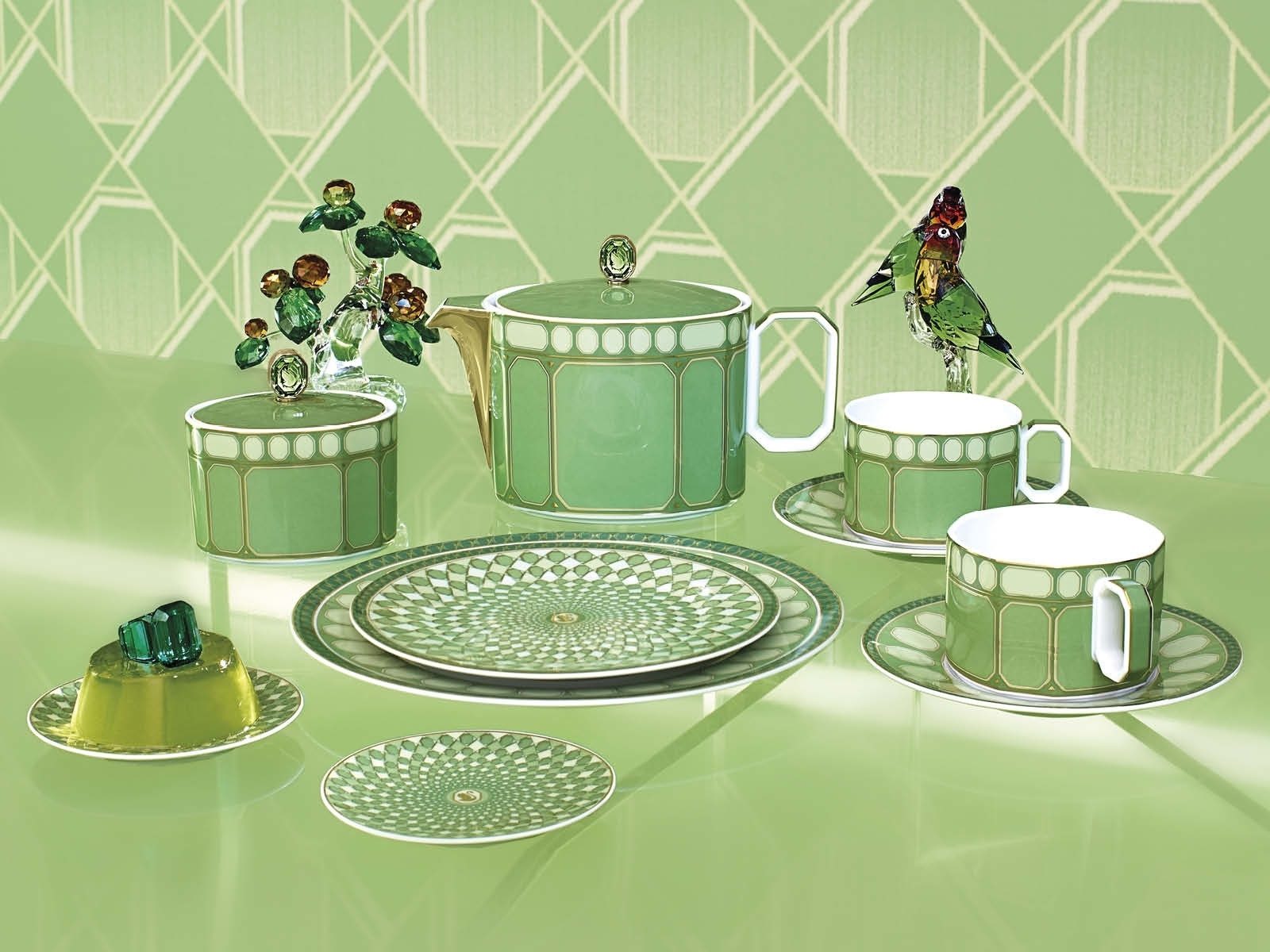 Swarovski Tasse Signum Fern Kaffeetasse 2-tlg., Porzellan, Tassen