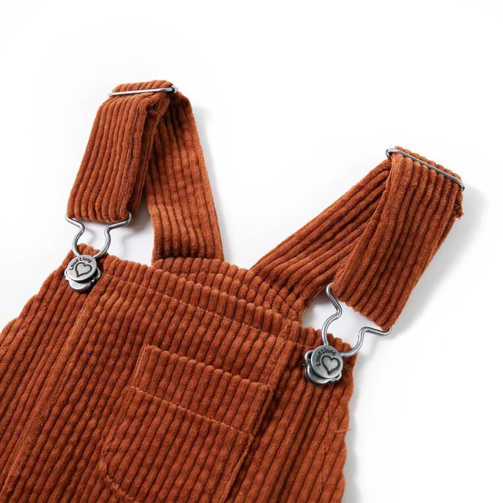 vidaXL Latzkleid Kinder-Latzkleid Cord Cognac 104