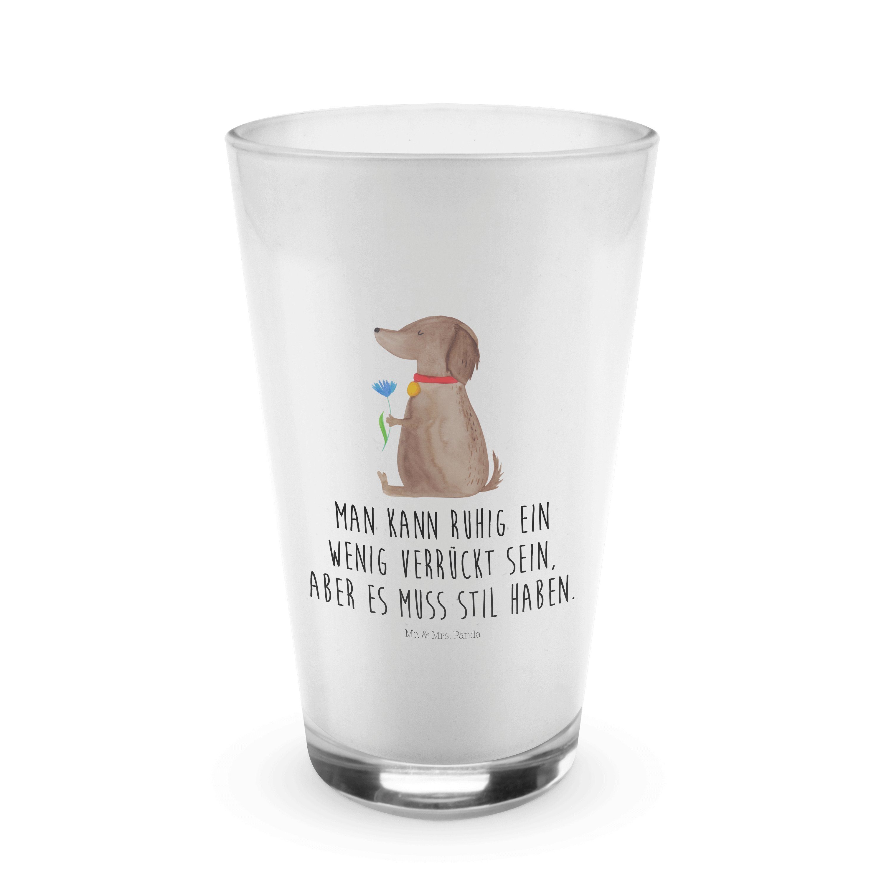 Geschenk, Hund Hun, & Blume Mrs. - Glas Haustier, - niedlich, Premium Sprüche, Mr. Transparent Panda Glas