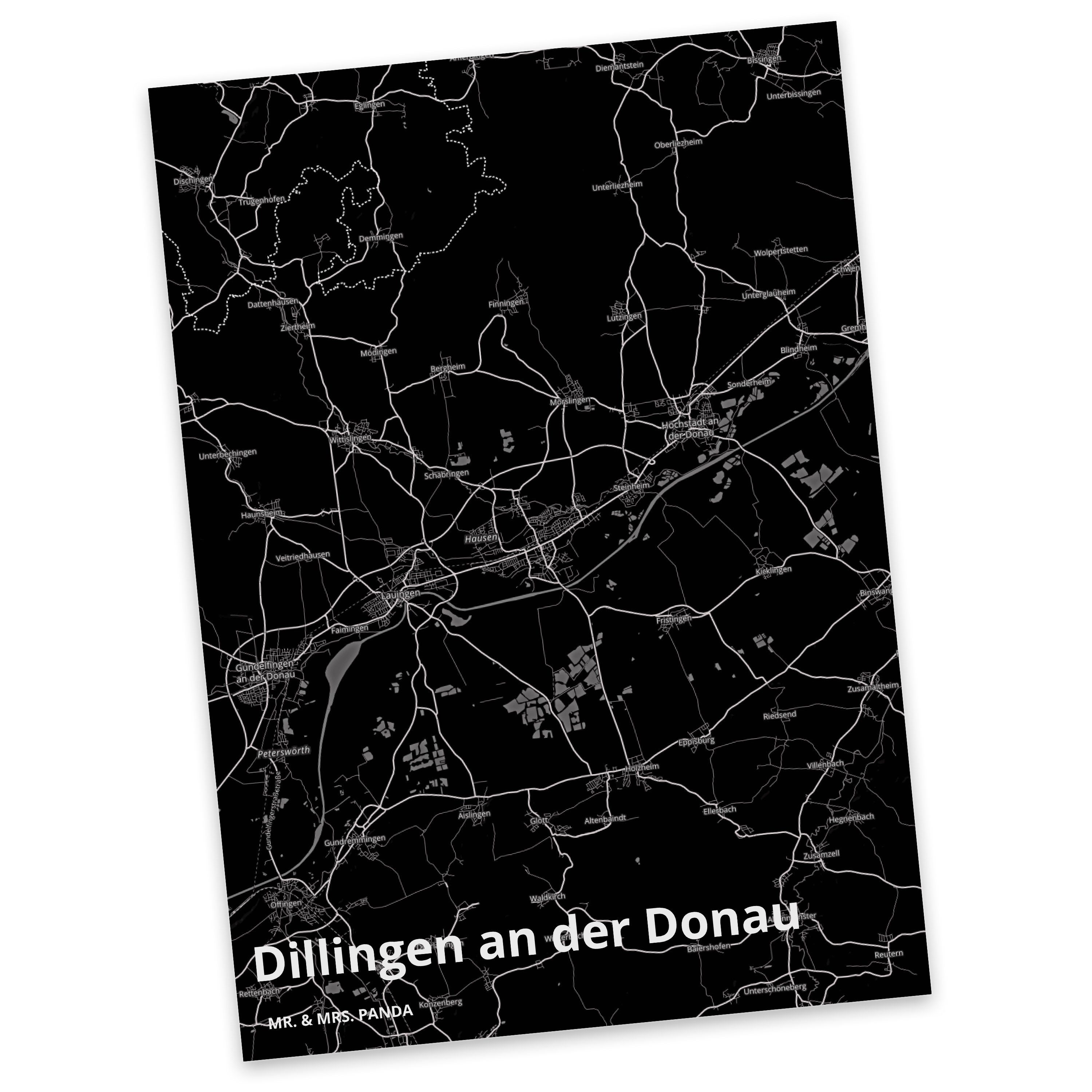 Panda Geschenk, Stadt Donau Landkarte Mrs. Postkarte der Dorf, Karte M Dorf an Dillingen Mr. & -