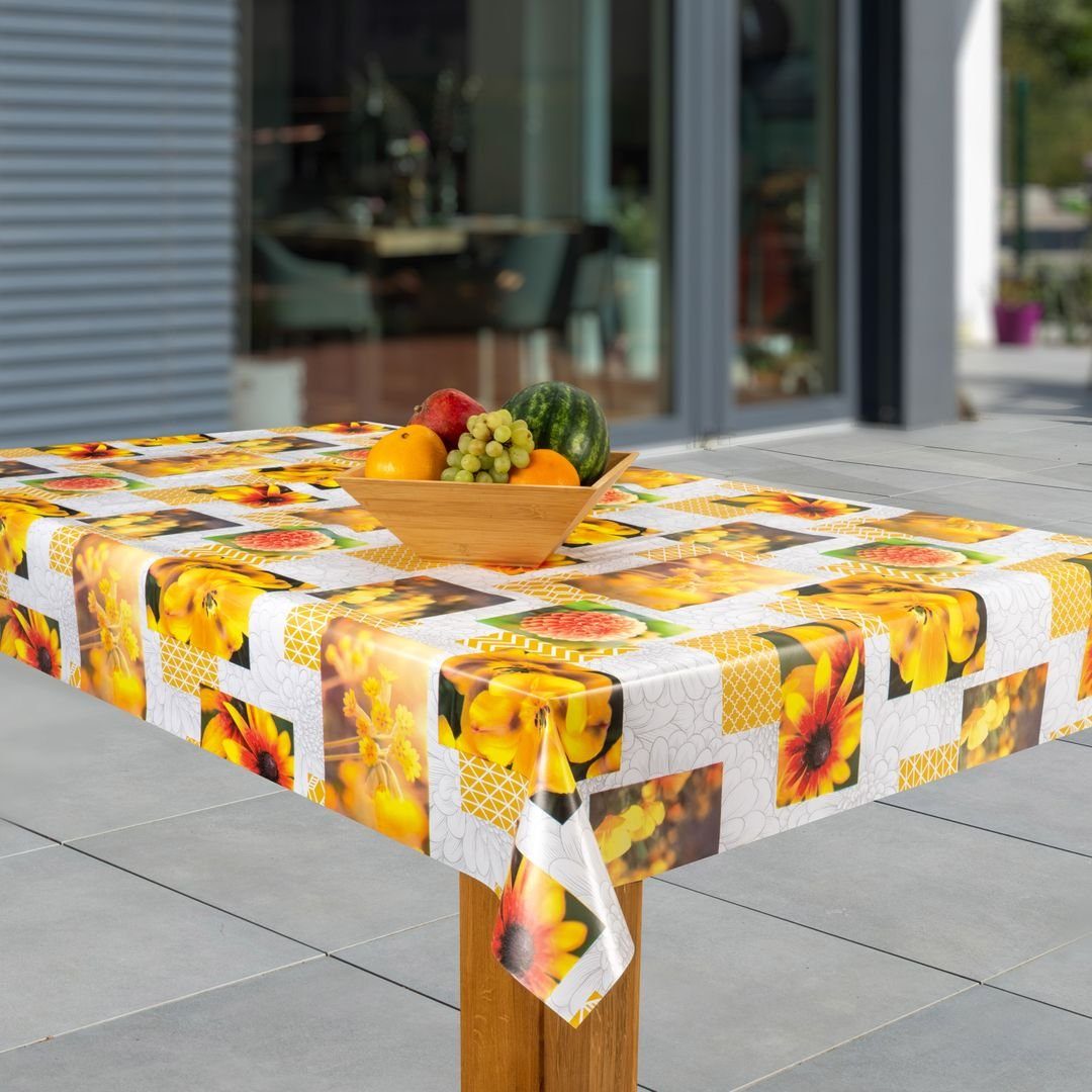 laro Tischdecke Wachstuch-Tischdecken Abwaschbar Maya Sommerblume günstig online kaufen