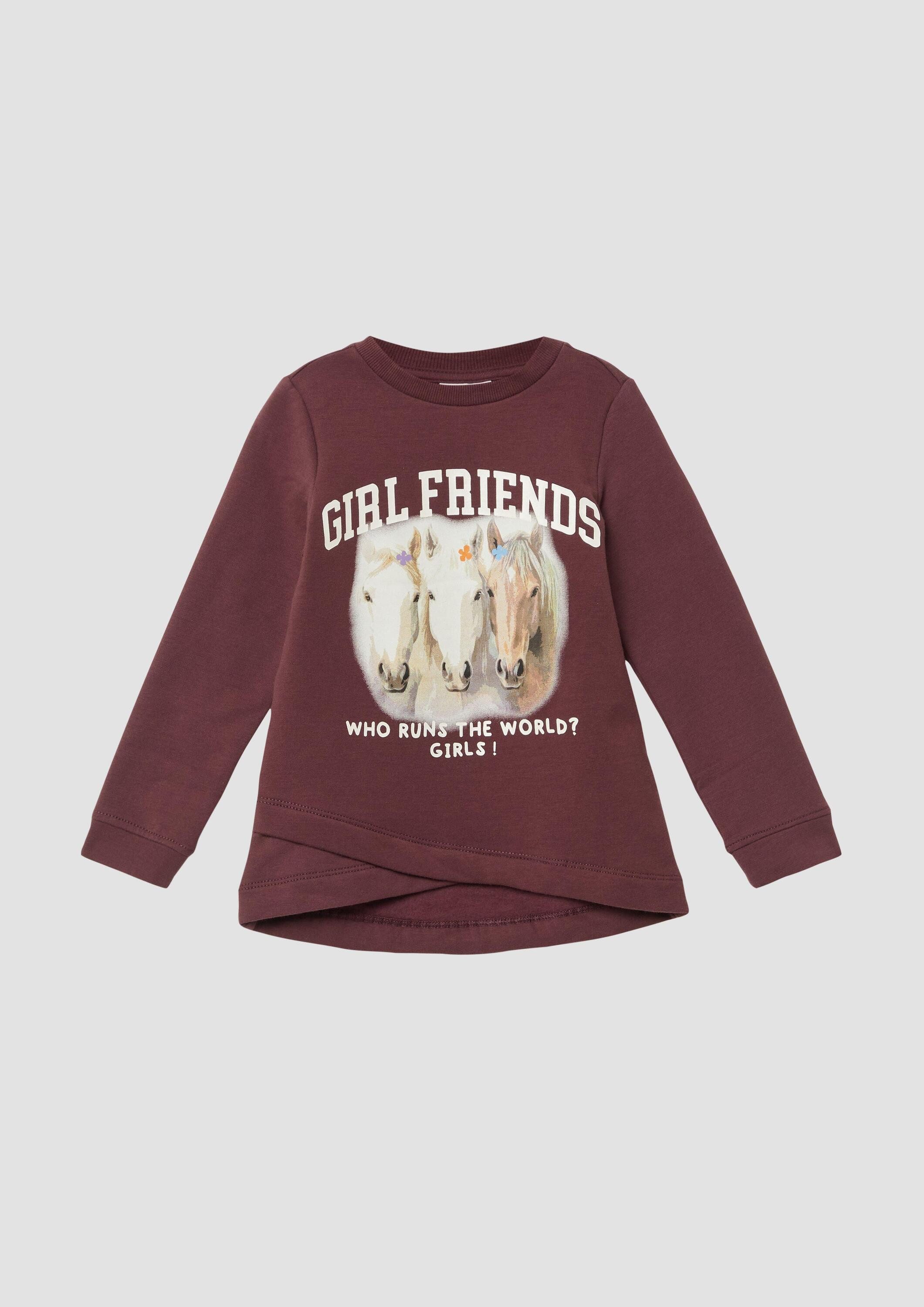 s.Oliver Sweatshirt Sweatshirt Sweatshirt mit überlappendem Saum und kuscheliger Innenseite