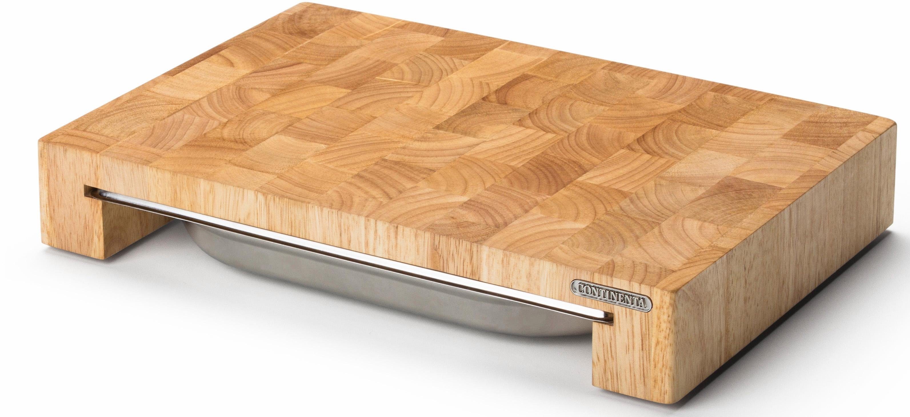 Continenta Schneidebrett, Massivholz, Handarbeit, mit Edelstahlschublade
