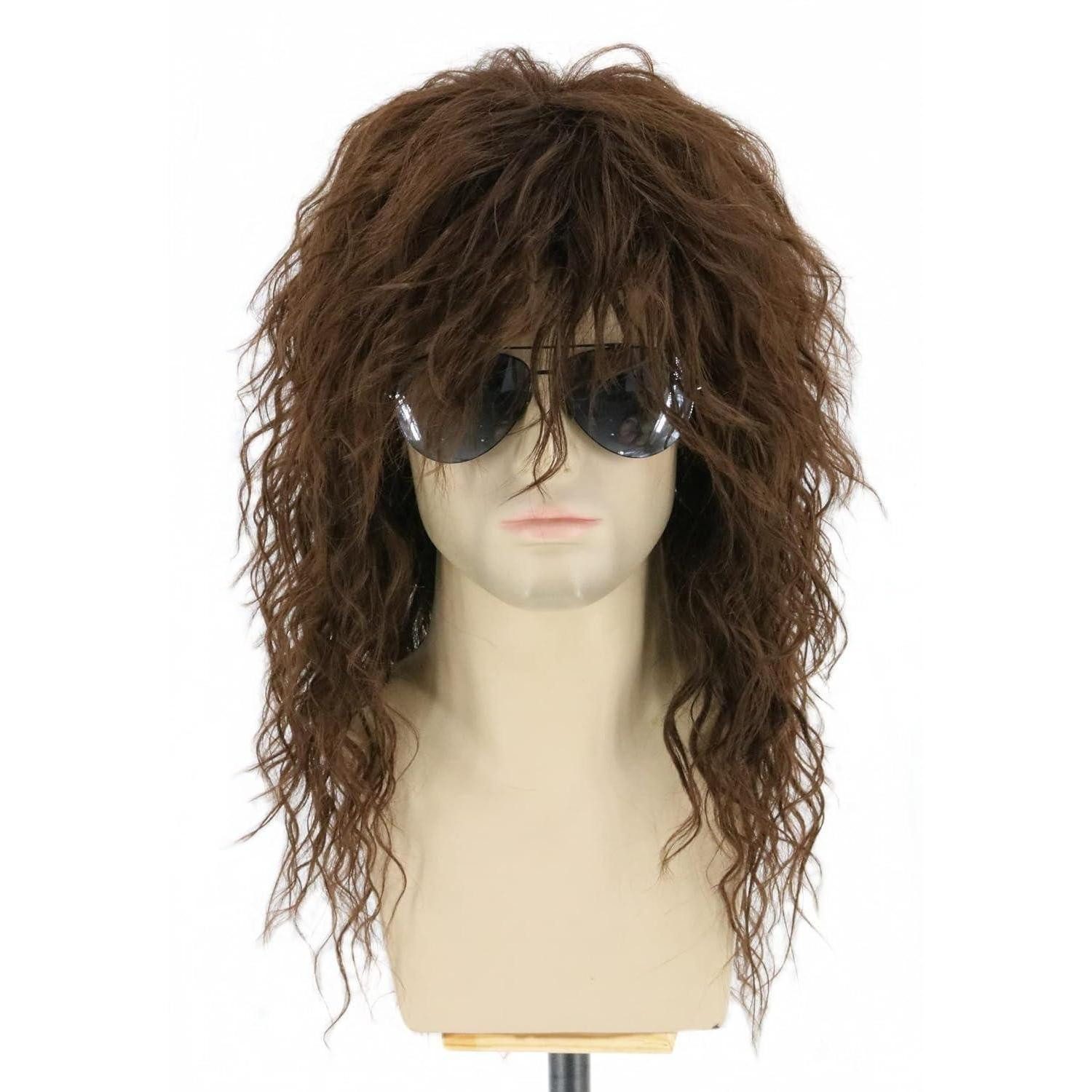 LuxusKollektion Kostüm-Perücke Perücke Vokuhila 70er 80er Herren Damen Fasching Karneval Braun-3