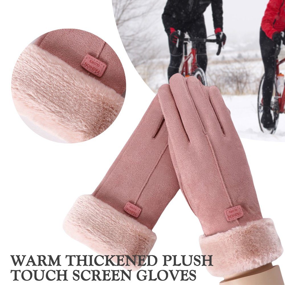 Blusmart Fleecehandschuhe Handschuhe Damen Winter camel Reiten Verdickung Handschuhe Touchscreen Warm