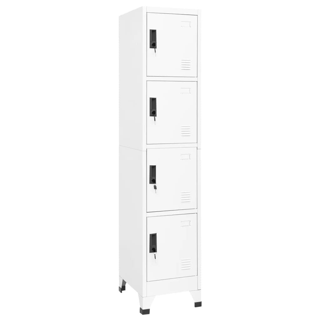 vidaXL Fächerschrank Schließfachschrank Weiß 38x45x180 cm Stahl (1-St)