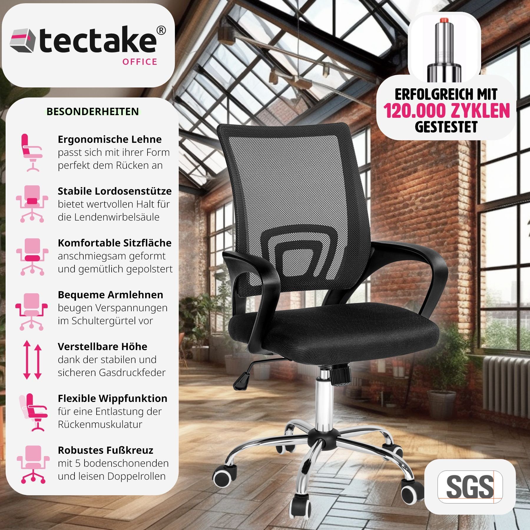 tectake Drehstuhl Bürostuhl (Set, 1 St), günstig online kaufen
