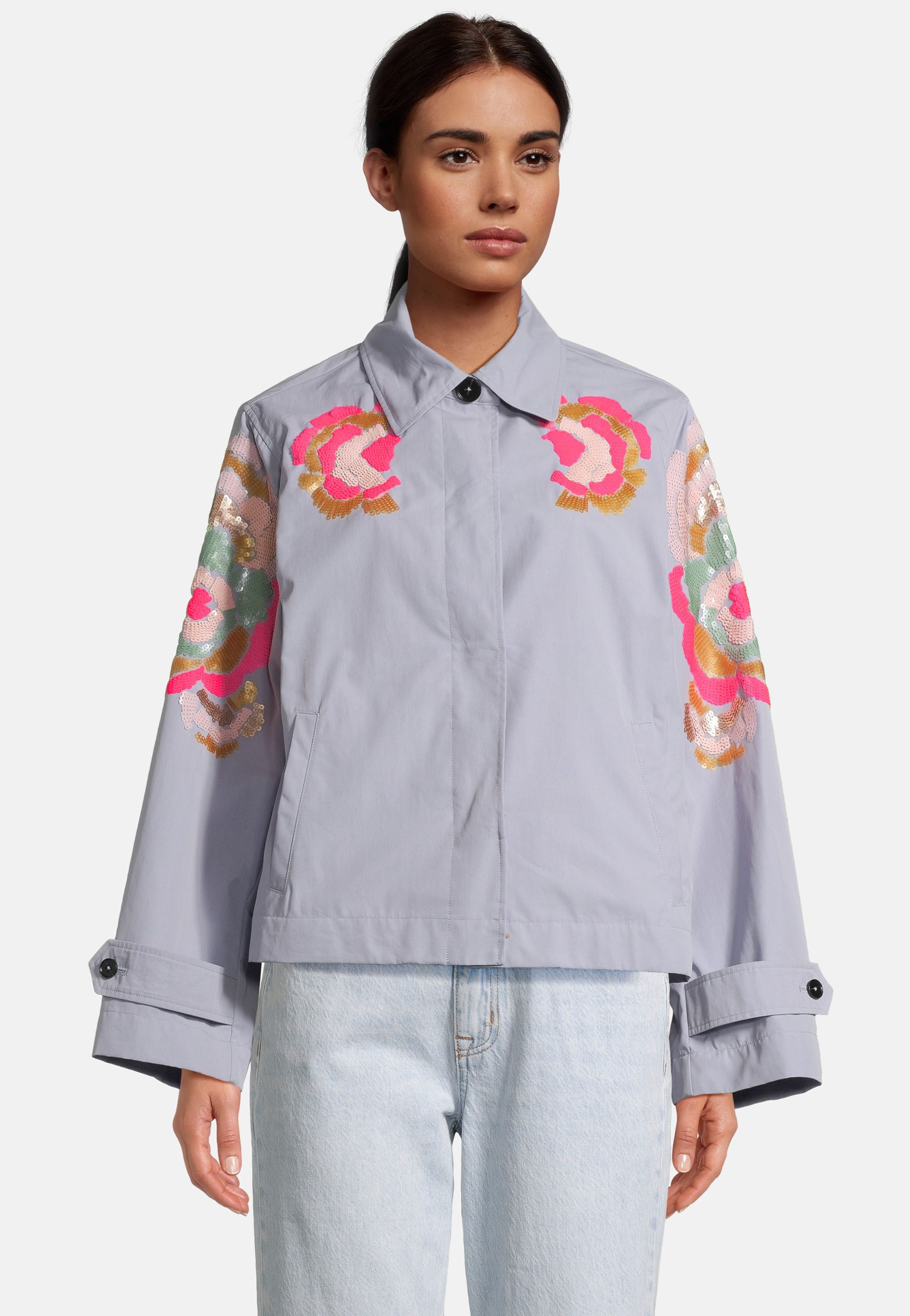 No.1 COMO Outdoorjacke BLUE mit Pailletten günstig online kaufen