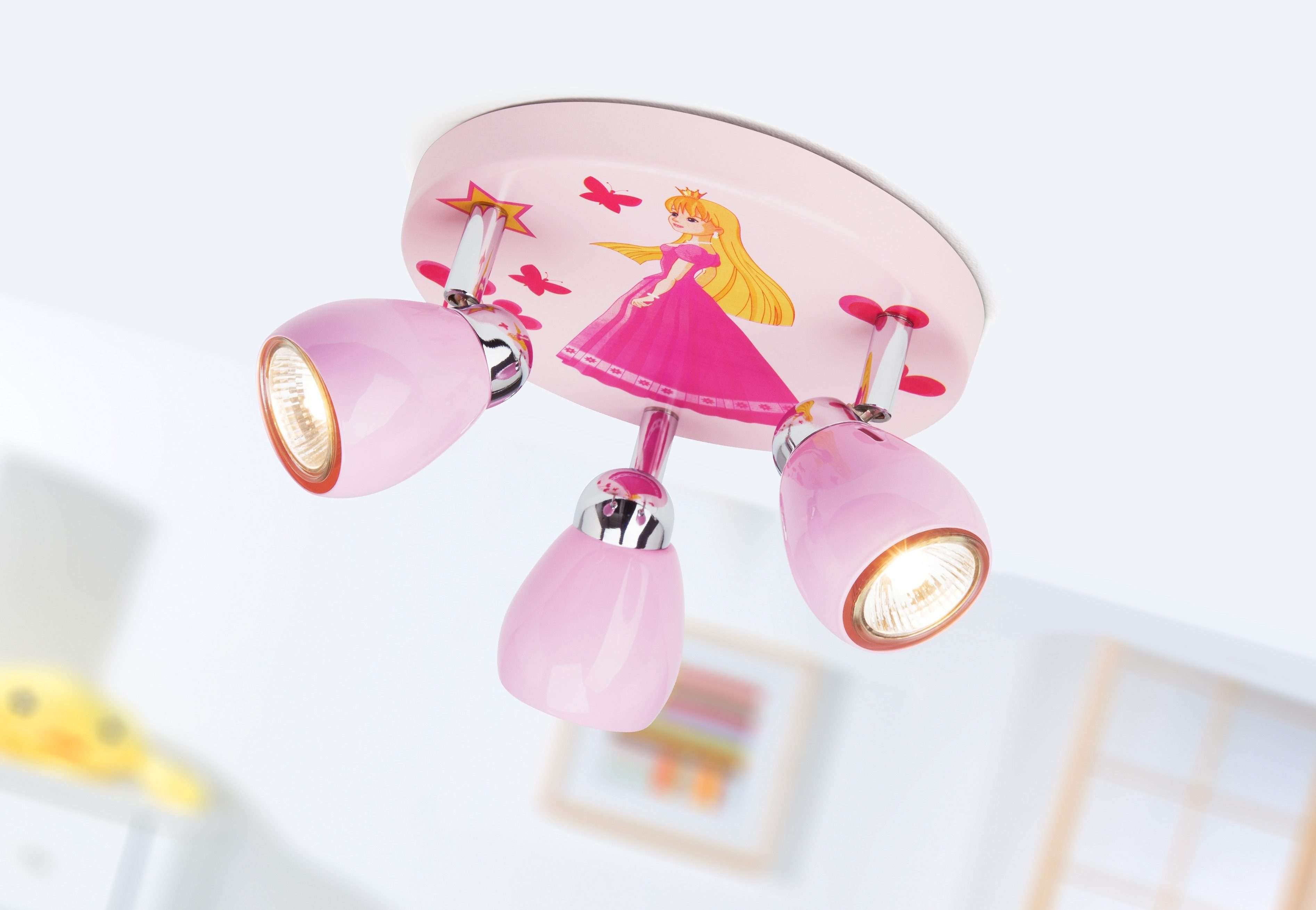 Brilliant Deckenleuchte Princess, 3000K, Lampe Princess LED Spotrondell 3flg  ros3x LED-PAR51, GU10, 3W LED-Refl | Deckenstrahler