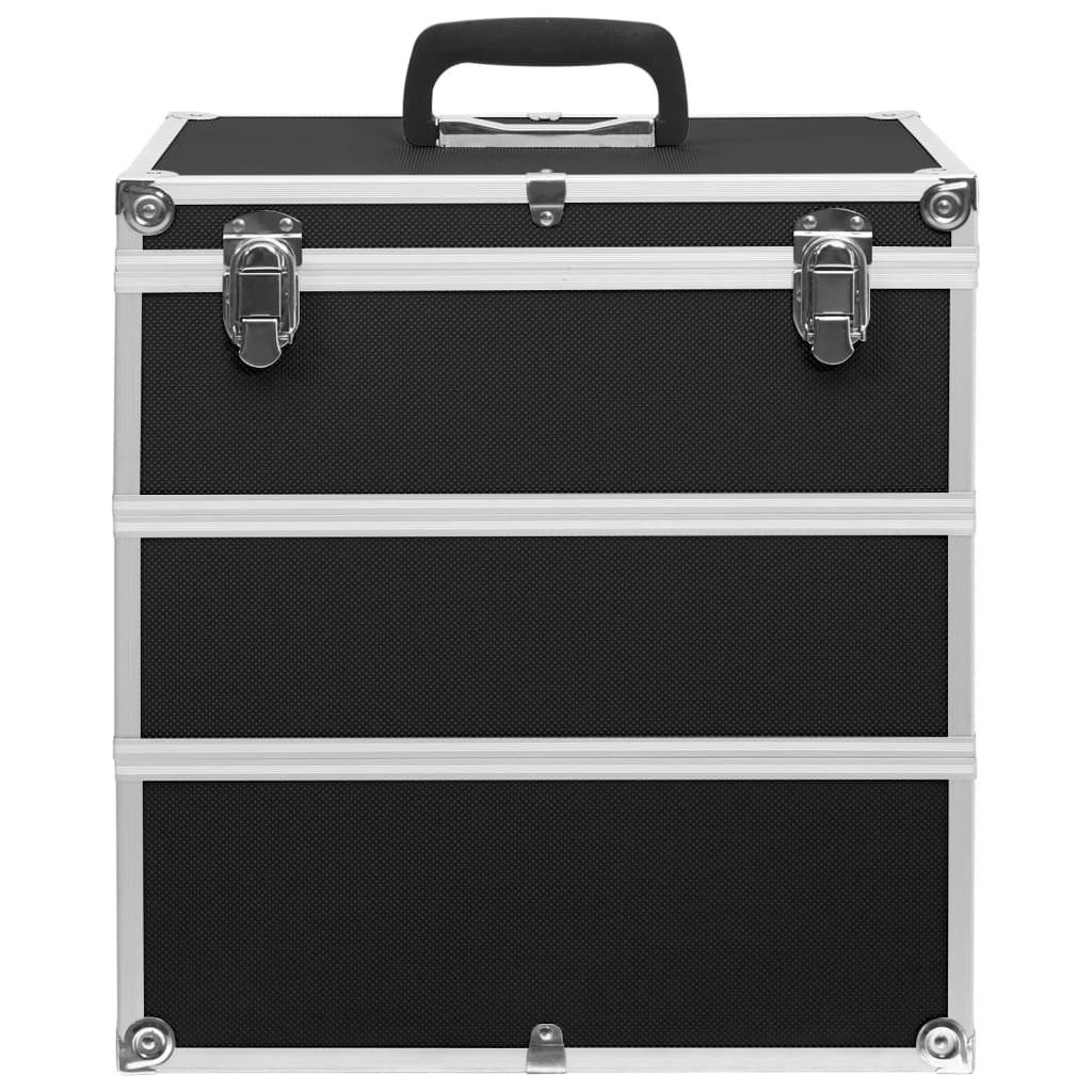 vidaXL Kosmetikkoffer Kosmetikkoffer 37x24x40 cm Schwarz Aluminium (1-tlg)