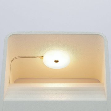 Lindby LED Wandleuchte Lonisa, LED-Leuchtmittel fest verbaut, warmweiß, Modern, Metall, weiß, 1 flammig, inkl. Leuchtmittel, Wandstrahler