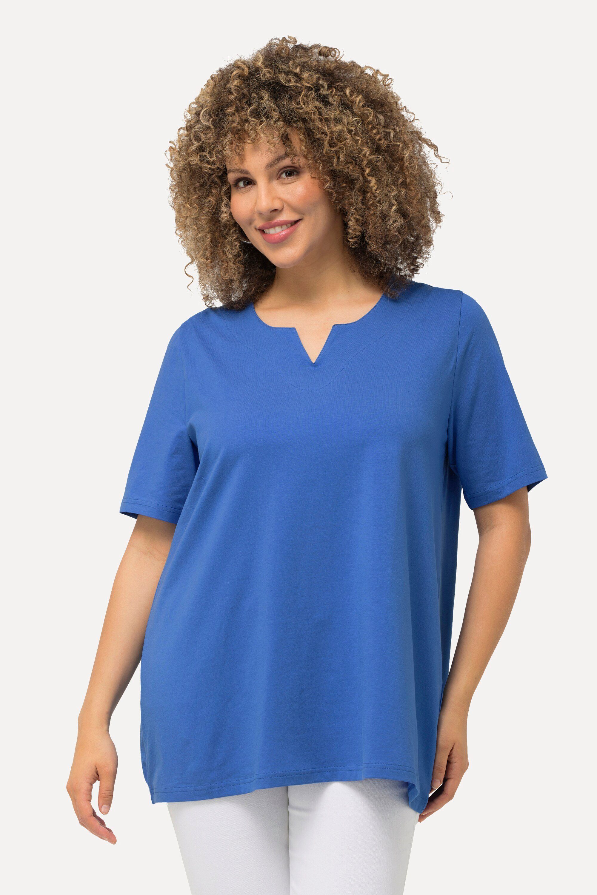 Ulla Popken T-Shirt T-Shirt A-Linie Tunika-Ausschnitt günstig online kaufen
