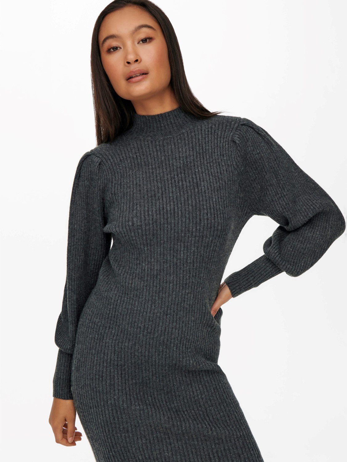 Only Shirtkleid »4386« (lang, bequem) Langarm Strickkleid Mini Pullover  Dress Stehkragen Shirt ONLKATIA online kaufen | OTTO