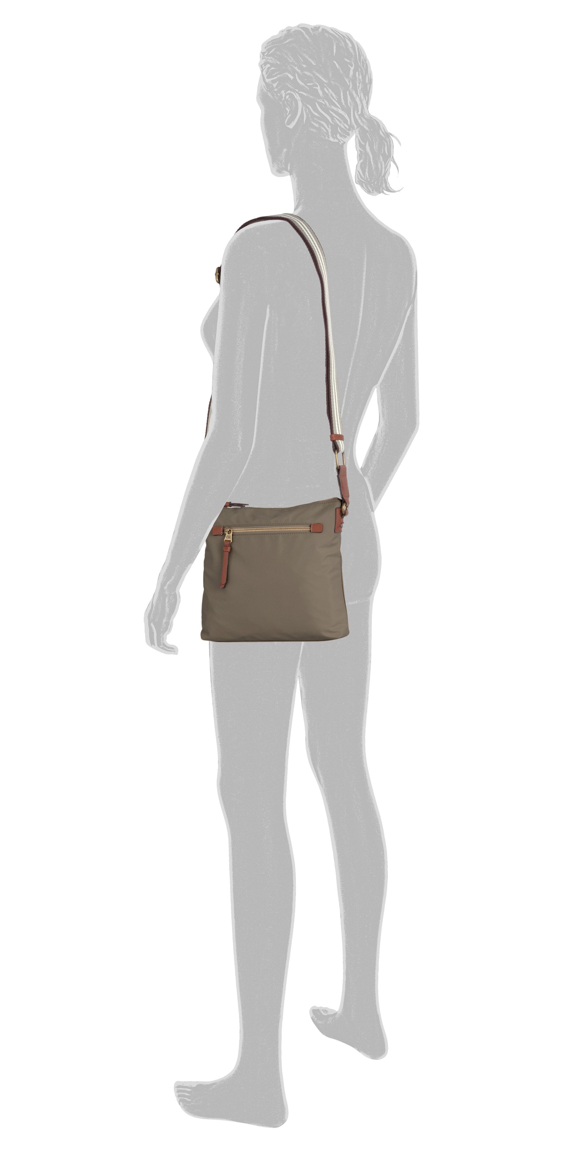 camel active Umhängetasche Bari, aus hochwertigem matten Nylon mit gestreiftem Gewebeband