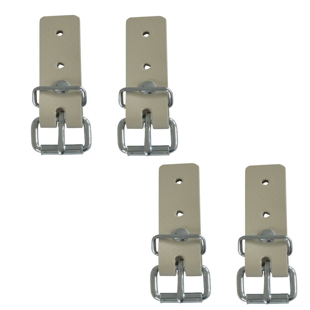 Miederhoff Anhänger 4 Stück - Schnallkappe mit Rollschnalle, beige, Vers. 2