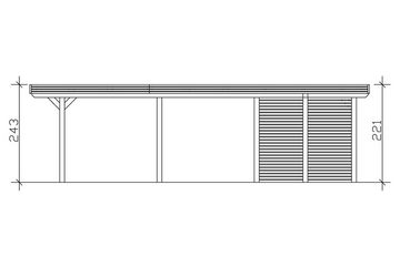 Skanholz Einzelcarport Spessart, BxT: 355x846 cm, 220 cm Einfahrtshöhe