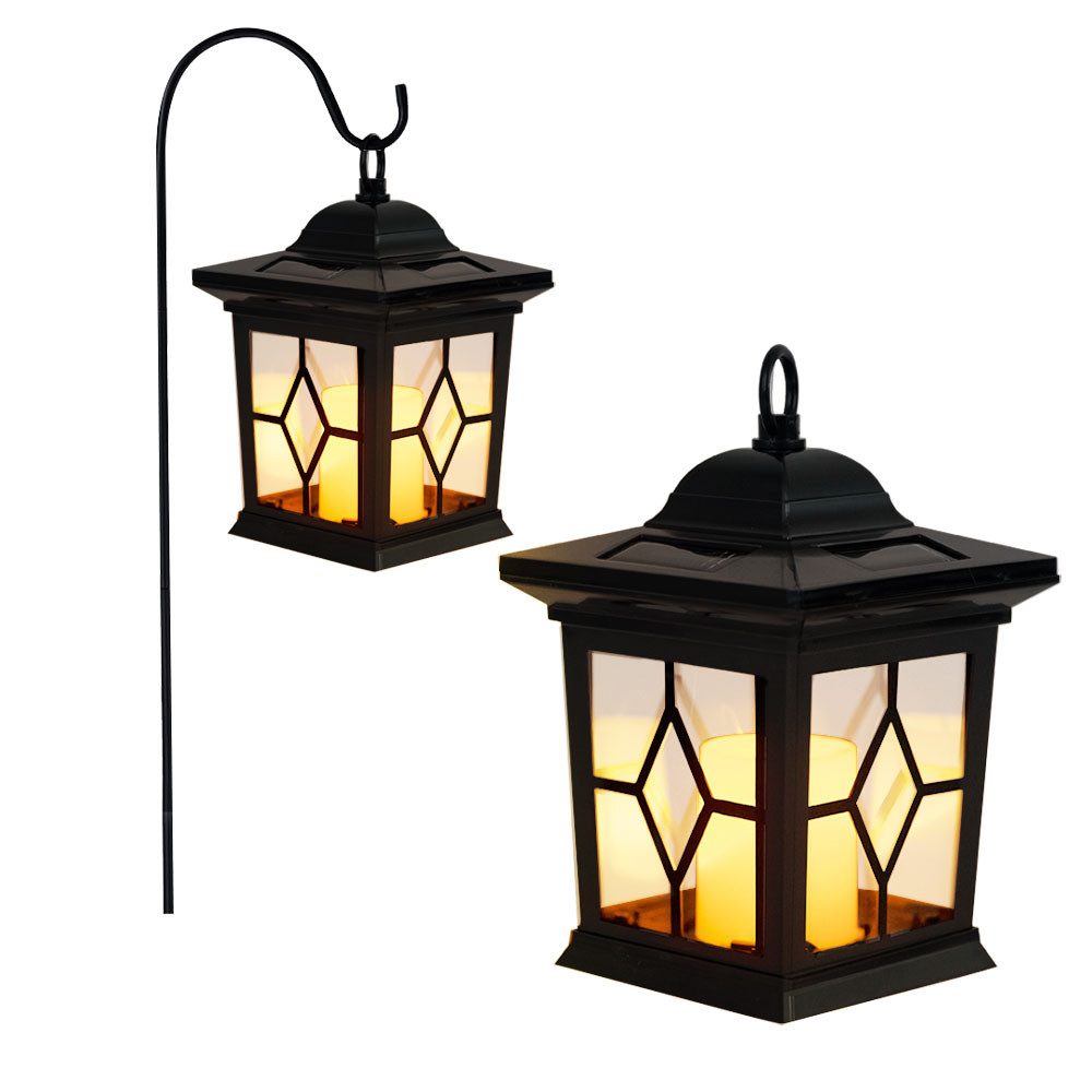 GLOBO LIGHTING LED Solarleuchte, LED Solar Garten Laterne Steck Leuchte Feuer Flacker Effekt Außen Deko