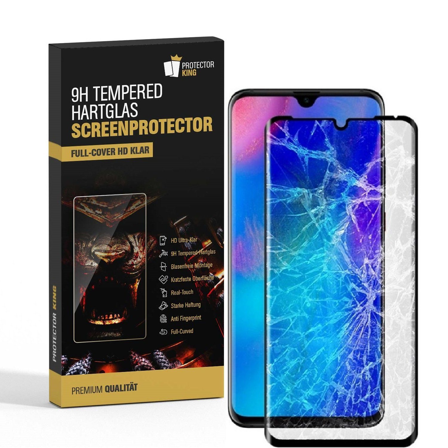 Protectorking Schutzfolie 4x 9H Hartglas für Huawei P30 Lite FULL COVER ...