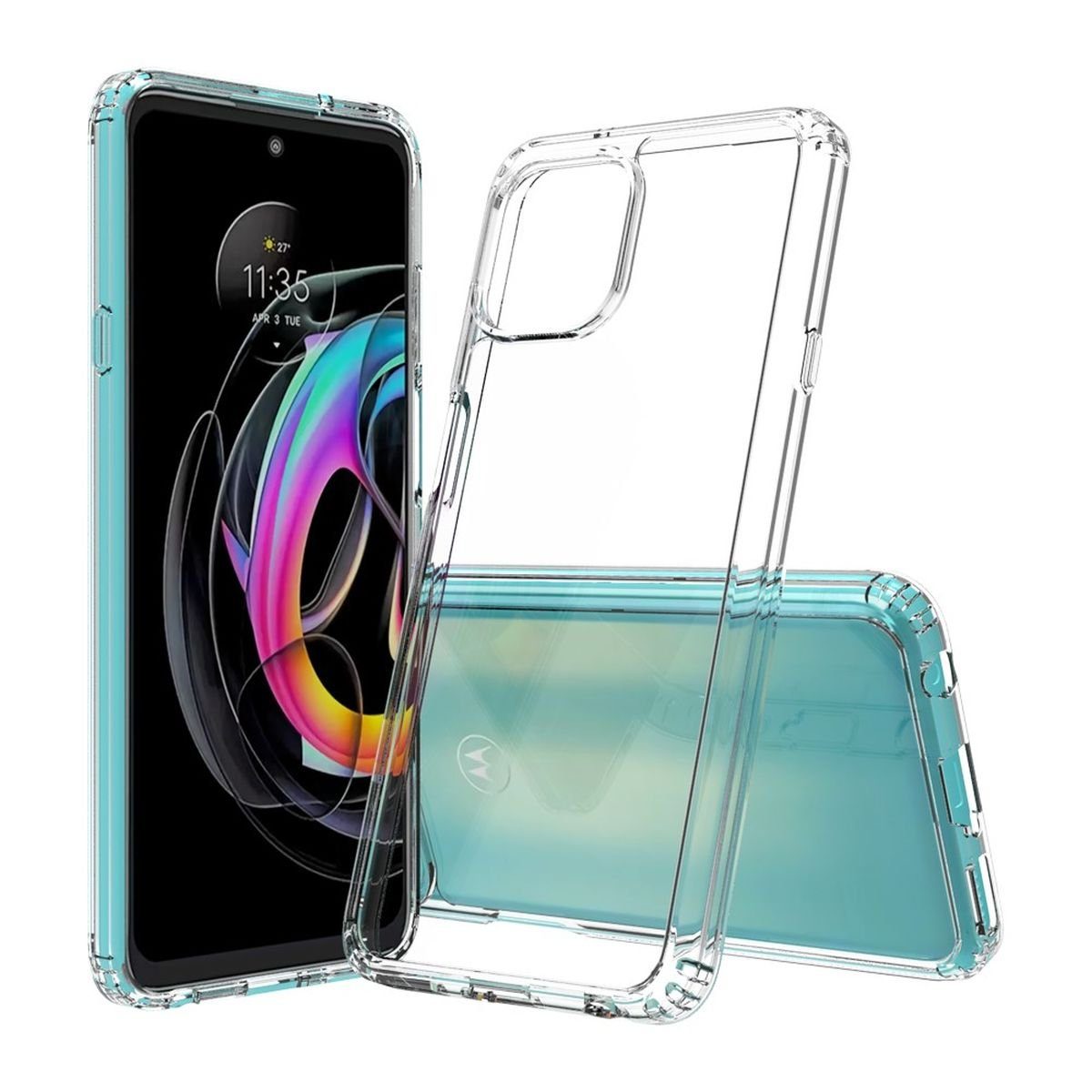 CoverKingz Handyhülle Hülle für Motorola Edge 20 Lite Handyhülle Hybrid Silikon Case Bumper 17,02 cm (6,7 Zoll), Handyhülle Schutzhülle Transparent Hybrid Silikonhülle Bumper