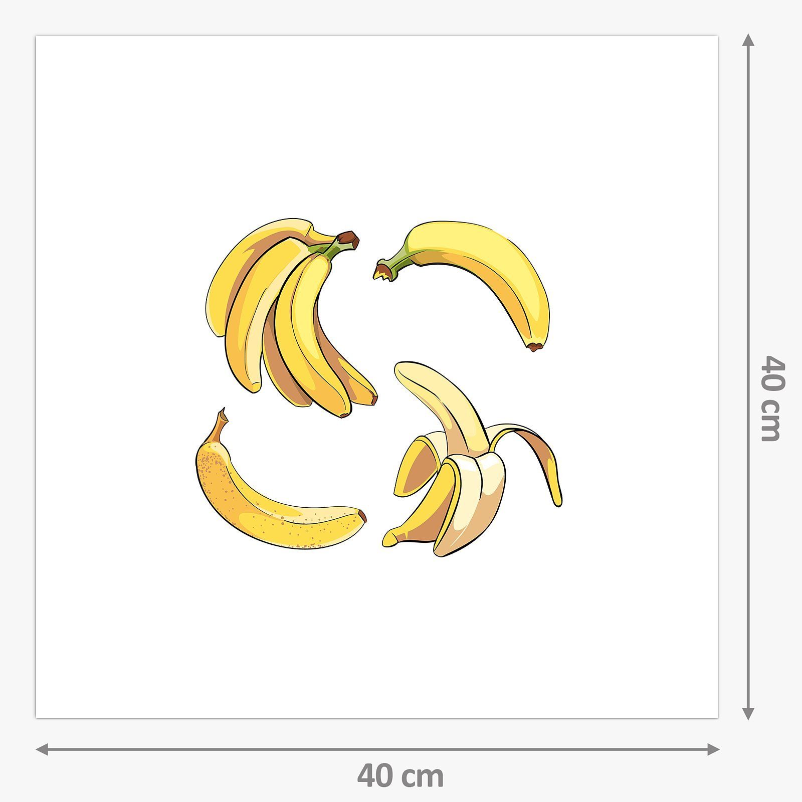 Bananen mit Cartoon im Küchenrückwand Primedeco Motiv Glas Küchenrückwand Spritzschutz Stiel