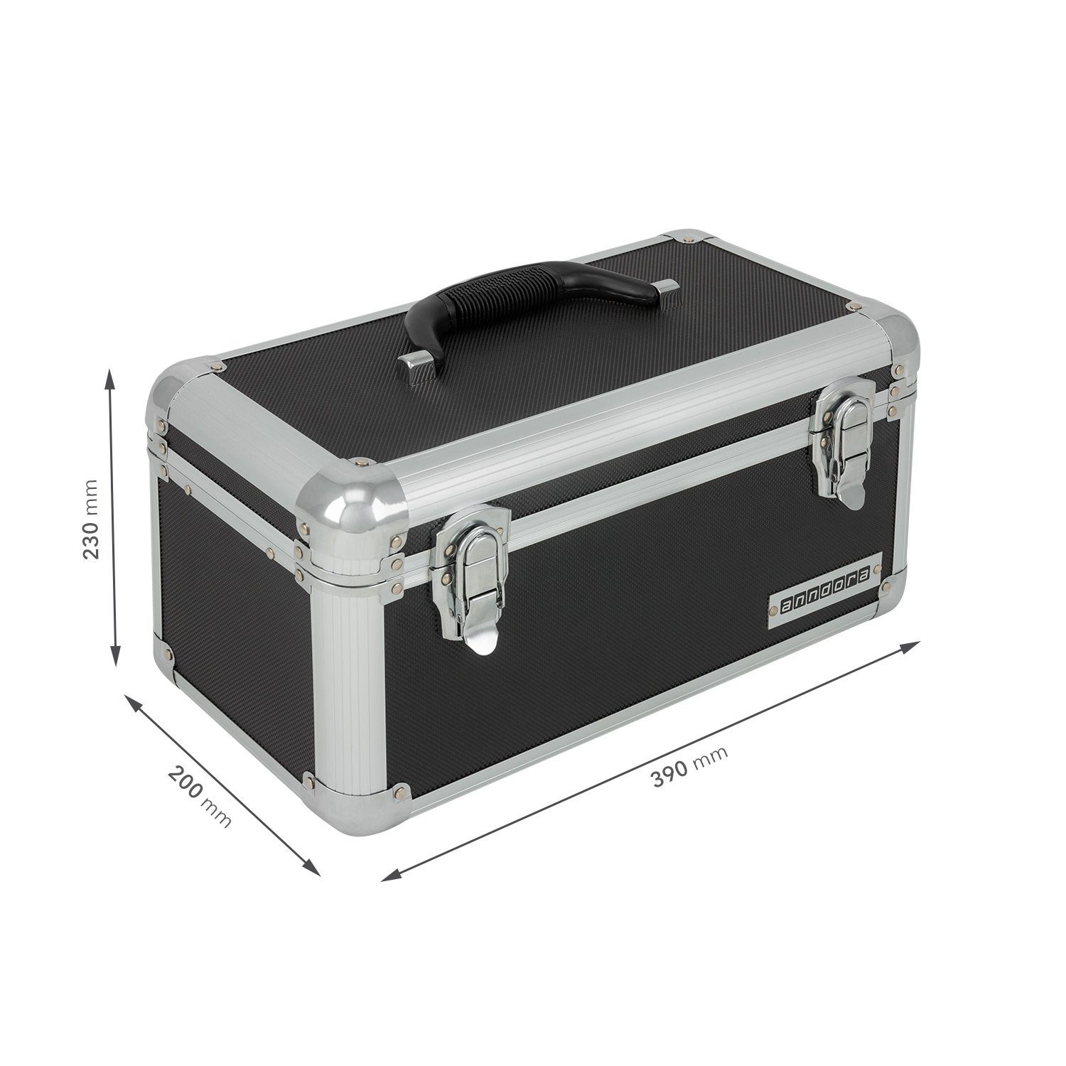 anndora Werkzeugkoffer 13 Liter Transportbox Werkzeugkasten, herausnehmbare Fächerschale - 2 Schnappschlösser - 1,6 Kg leicht