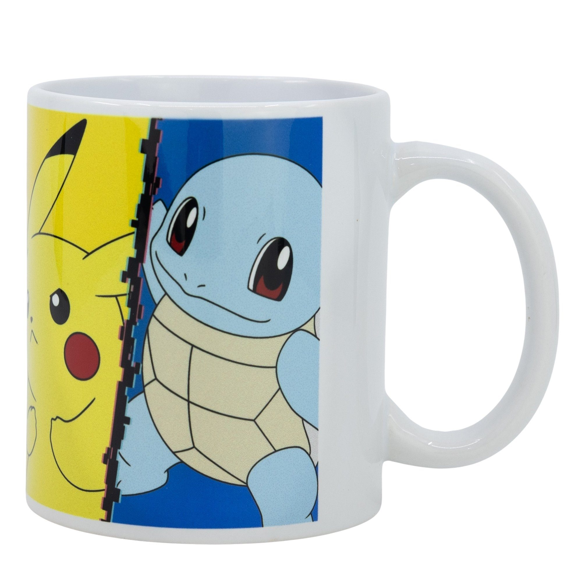 POKÉMON Tasse Pokemon Pikachu Shiggy Bisasam Glumanda Kaffeetasse Teetasse, Keramik, 330 ml