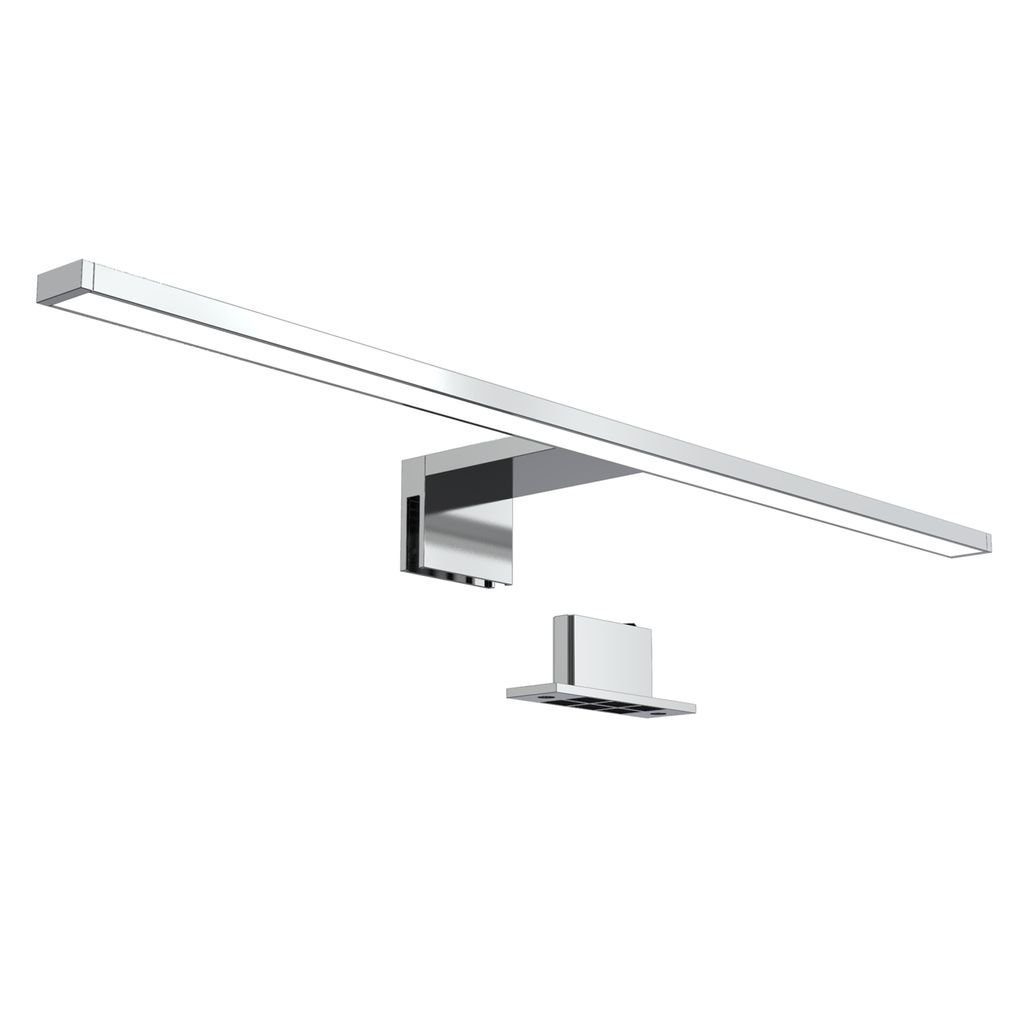 B.K.Licht Wandleuchte Badleuchte LED Spiegelleuchte Badezimmer IP44 230V chrom/schwarz, LED fest integriert, 4000K, Schminklicht 8W 780lm Badezimmer-Beleuchtung Spiegelschrank Flur