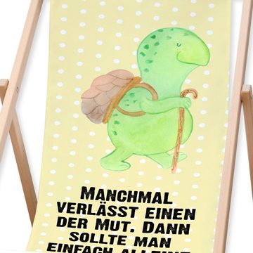 Mr. & Mrs. Panda Gartenliege Schildkröte Wanderer - Gelb Pastell - Geschenk, Motivation, Gartenstu, 1 St., Höhenverstellbar