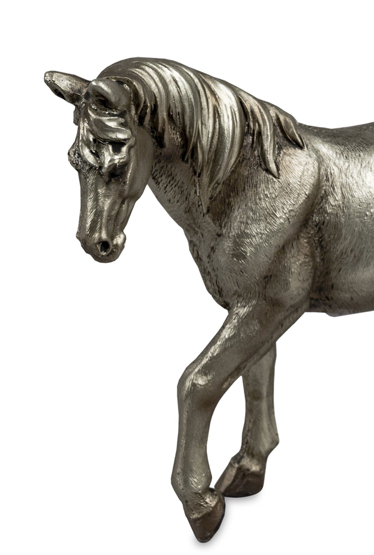 dekojohnson 20x14cm Dekofigur silber Pferdefigur Pferdestatue Skulptur