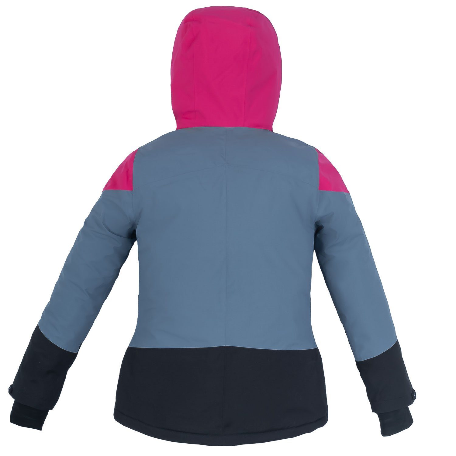 Killtec Skianzug Mädchen Skijacke + Skihose (Gr. 152, blaugrau/pink), Schneefang - Kinschutz -Skipasstasche - abnehmbare Hosenträger