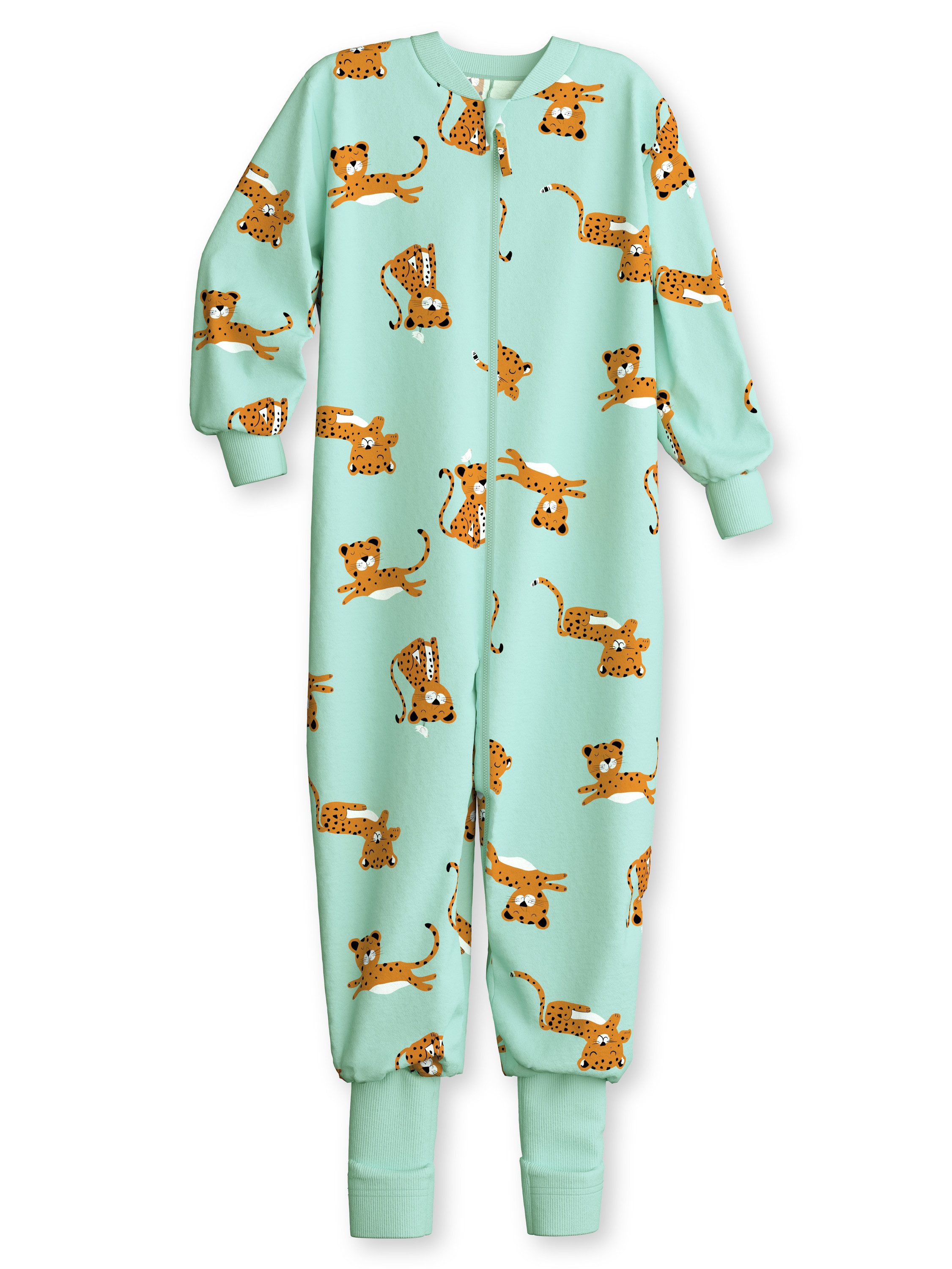 CALIDA Schlafoverall Toddlers Animals Kinder (1-tlg) aus Baumwolle, atmungsaktiv, pflegeleicht, mit Vario Füsschen