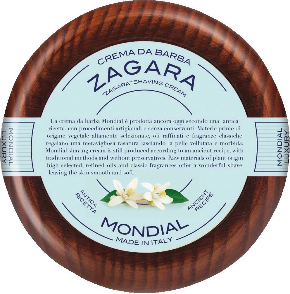 Mondial Luxury Cream Zagara Barberia Shaving Rasiercreme Bowl Antica Wooden
