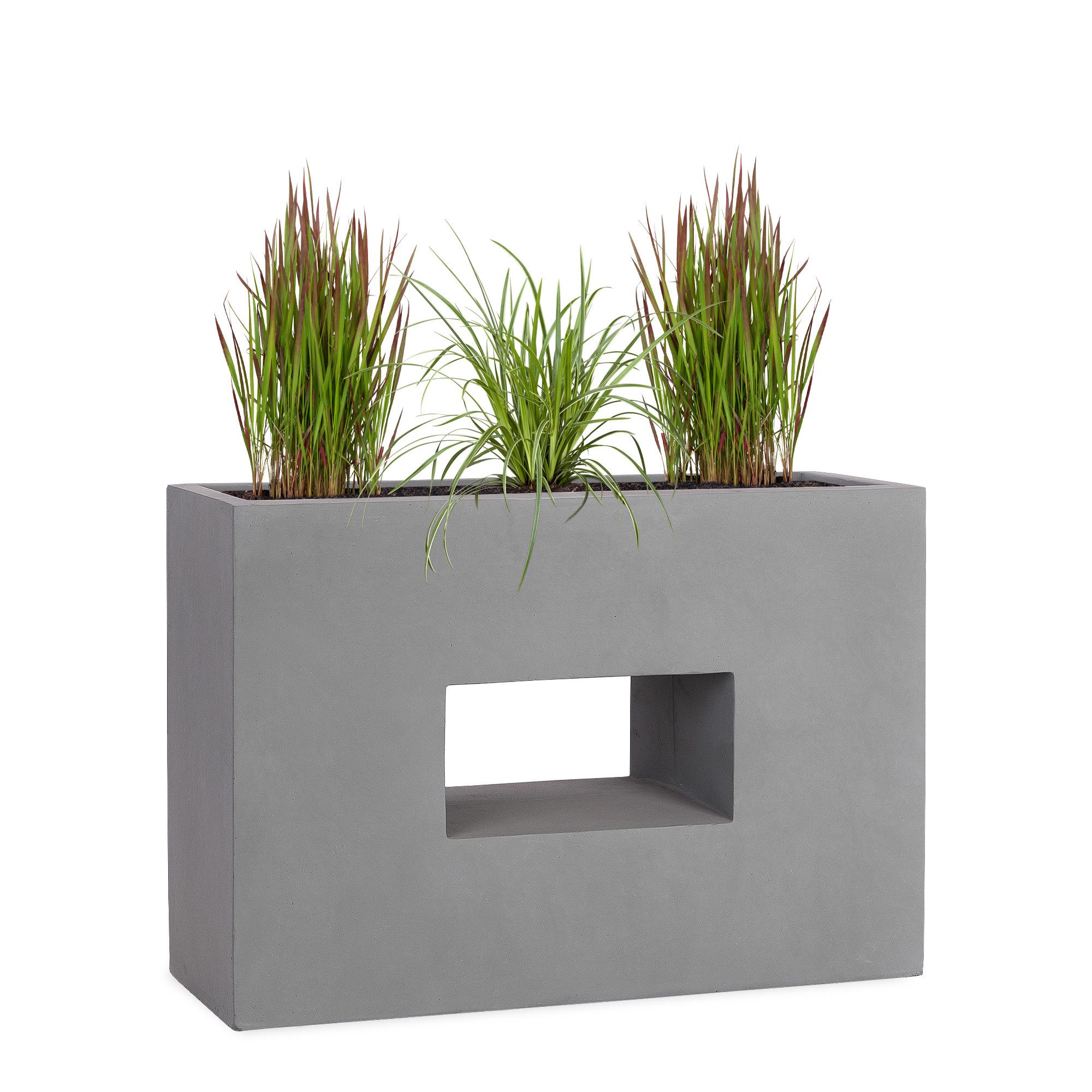 Pflanzwerk® Hochbeet Pflanzkübel VISTA Premium Blumenkübel aus Fiberglas mit Lotus-Effekt, Fiberglas - Handgefertigt - Rechteckig - Frostbeständig