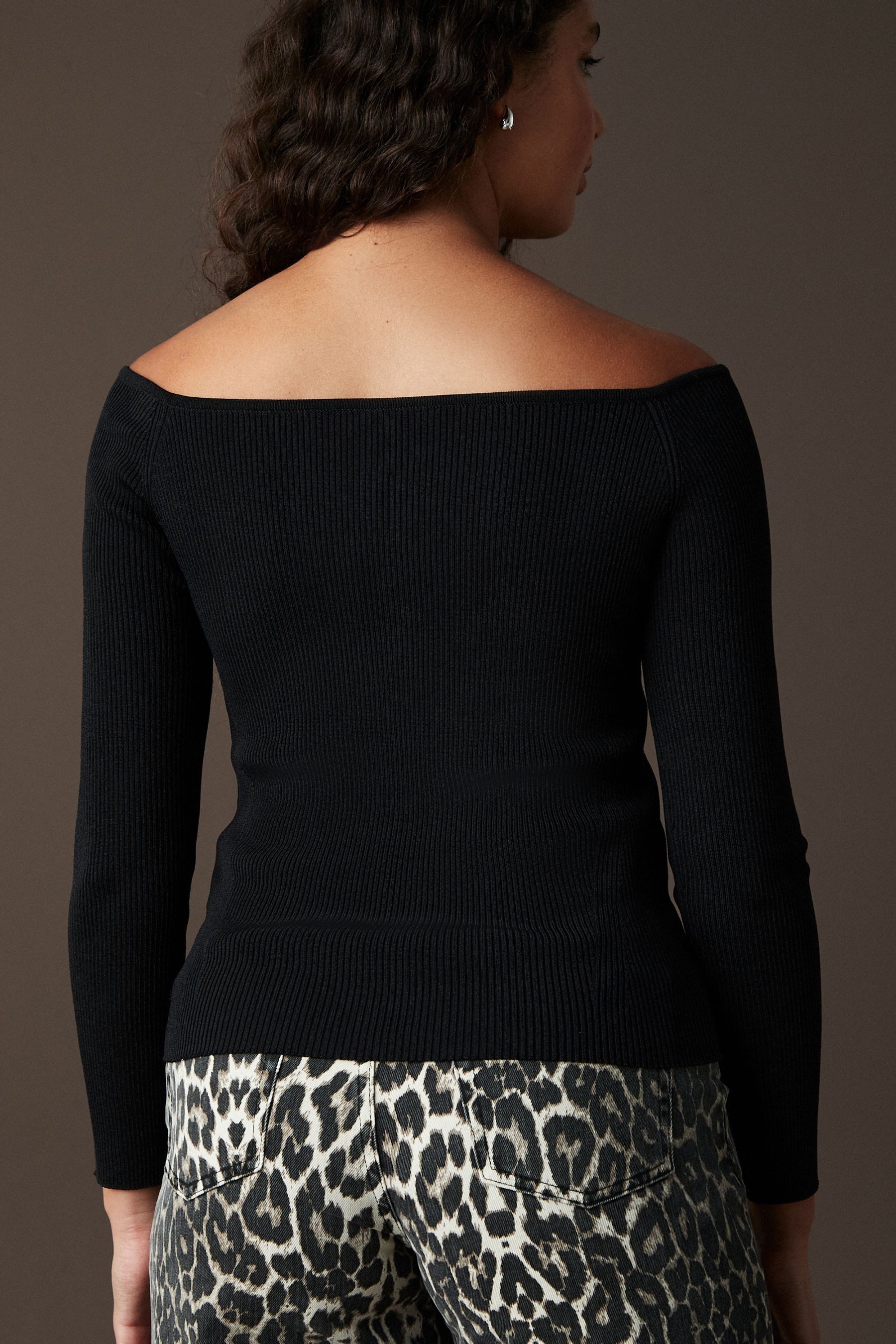 Next Carmenpullover Bardot-Pullover aus Rippstrick (1-tlg) günstig online kaufen