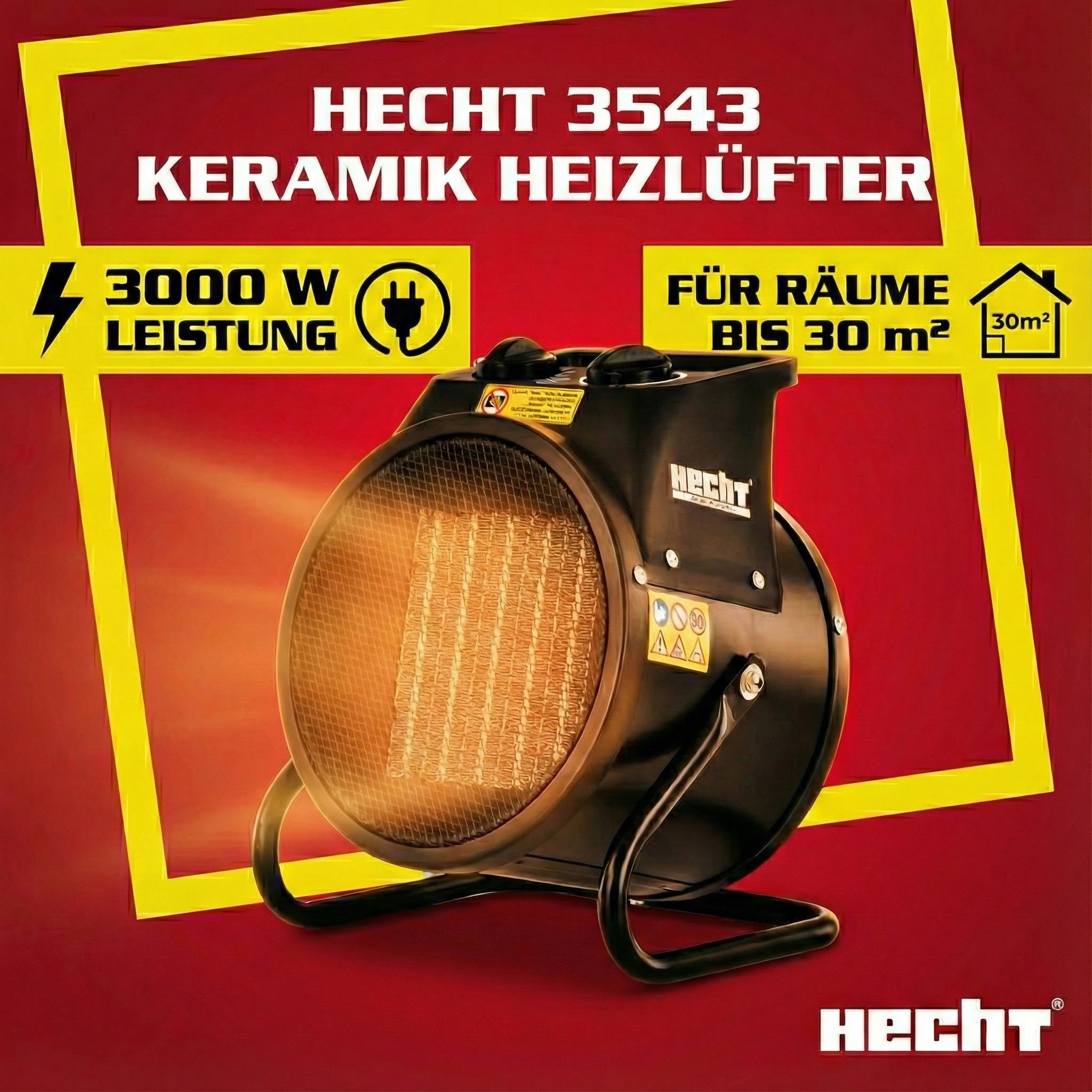 Hecht Keramikheizlüfter Heizgerät Heizung 3542 & 3543, 3000 W, 3 Stufen, Tr günstig online kaufen