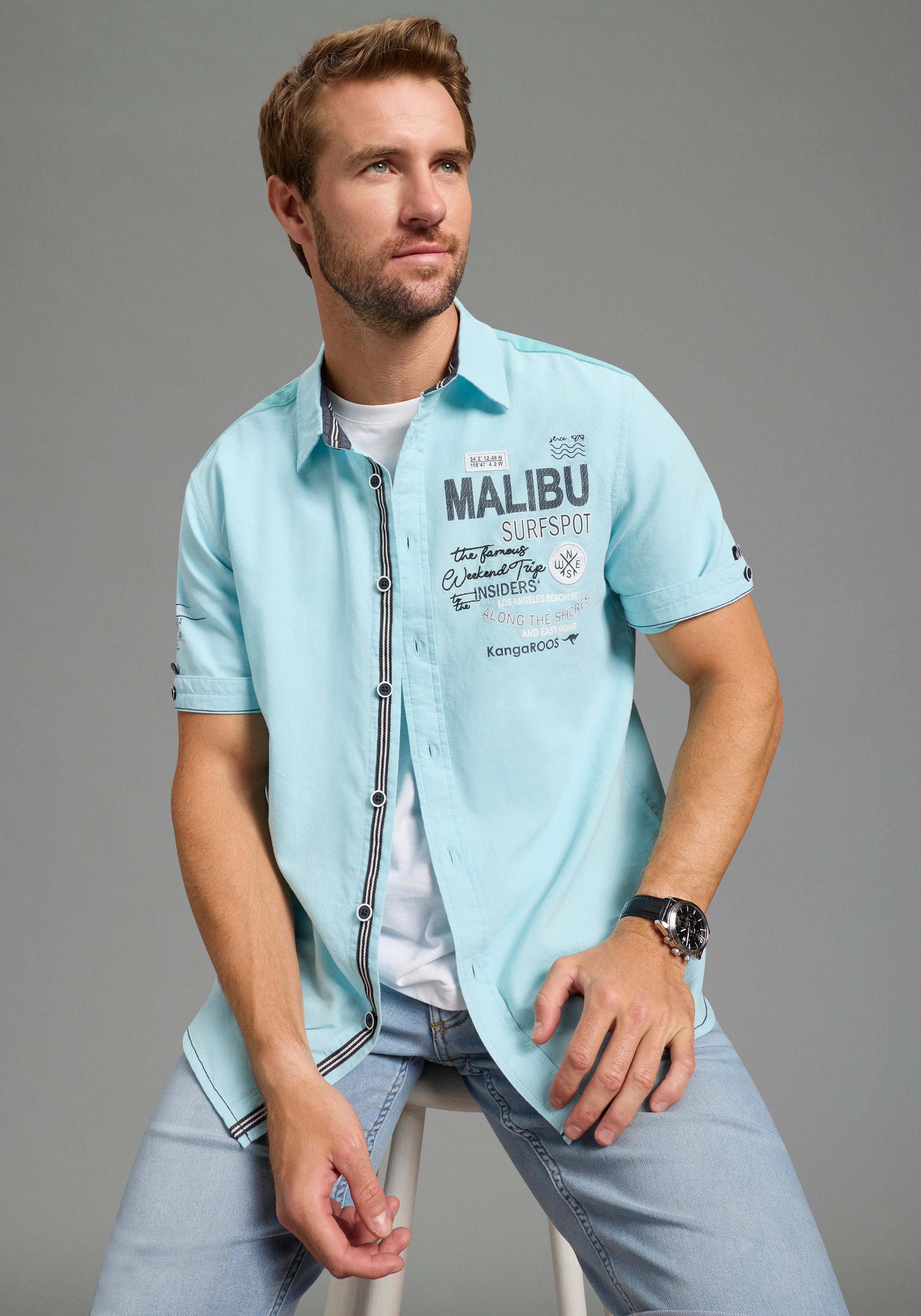 KangaROOS Kurzarmhemd Kurzarm, für Casualmode und Streetwear, aus Baumwolle günstig online kaufen