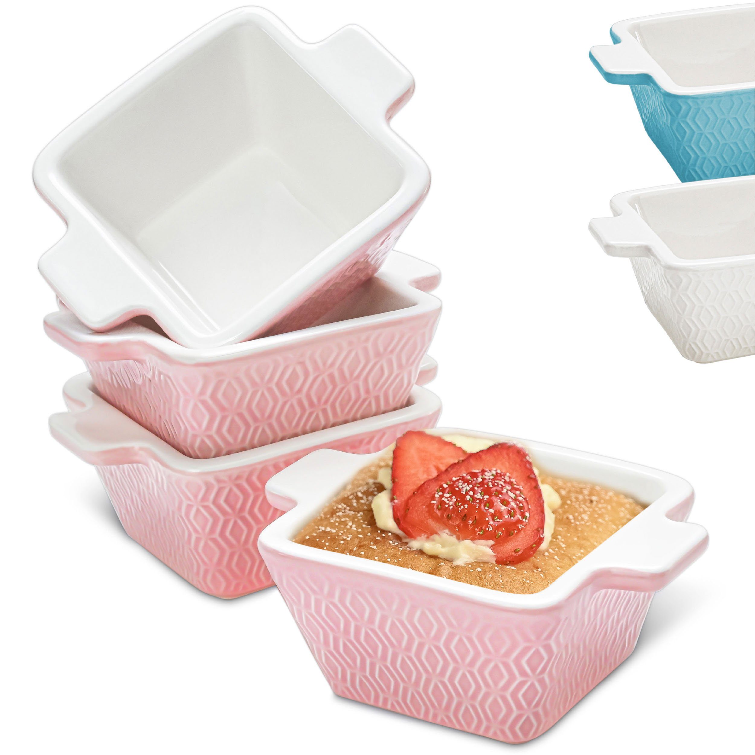 Auflaufform Mini Auflaufform 4er Set Rosa