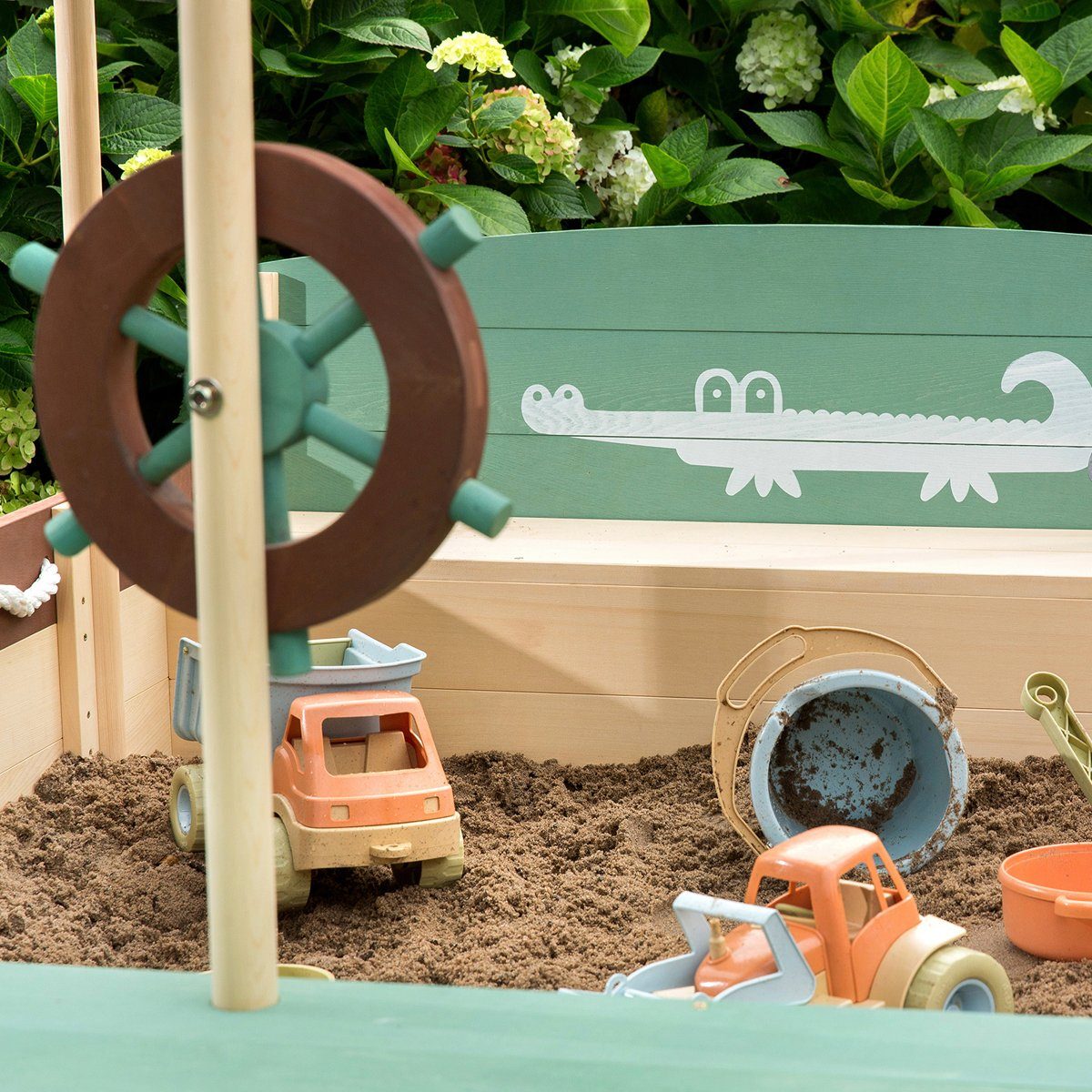 MUDDY BUDDY® Sandkasten Jungle King, natur - salbei - mokka