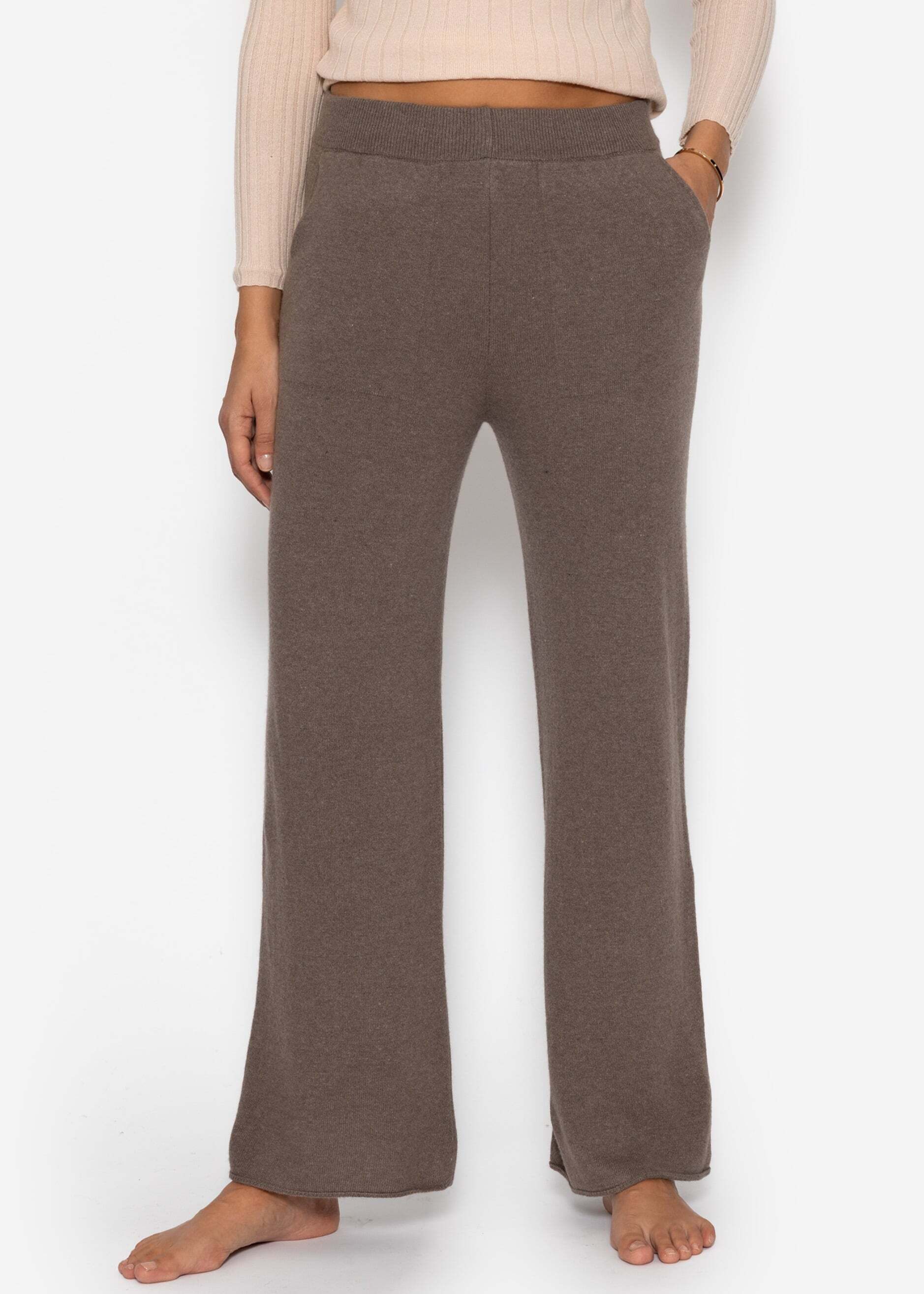 SASSYCLASSY Stoffhose Strickhose mit Kaschmiranteil für Damen Weiche Hose m günstig online kaufen