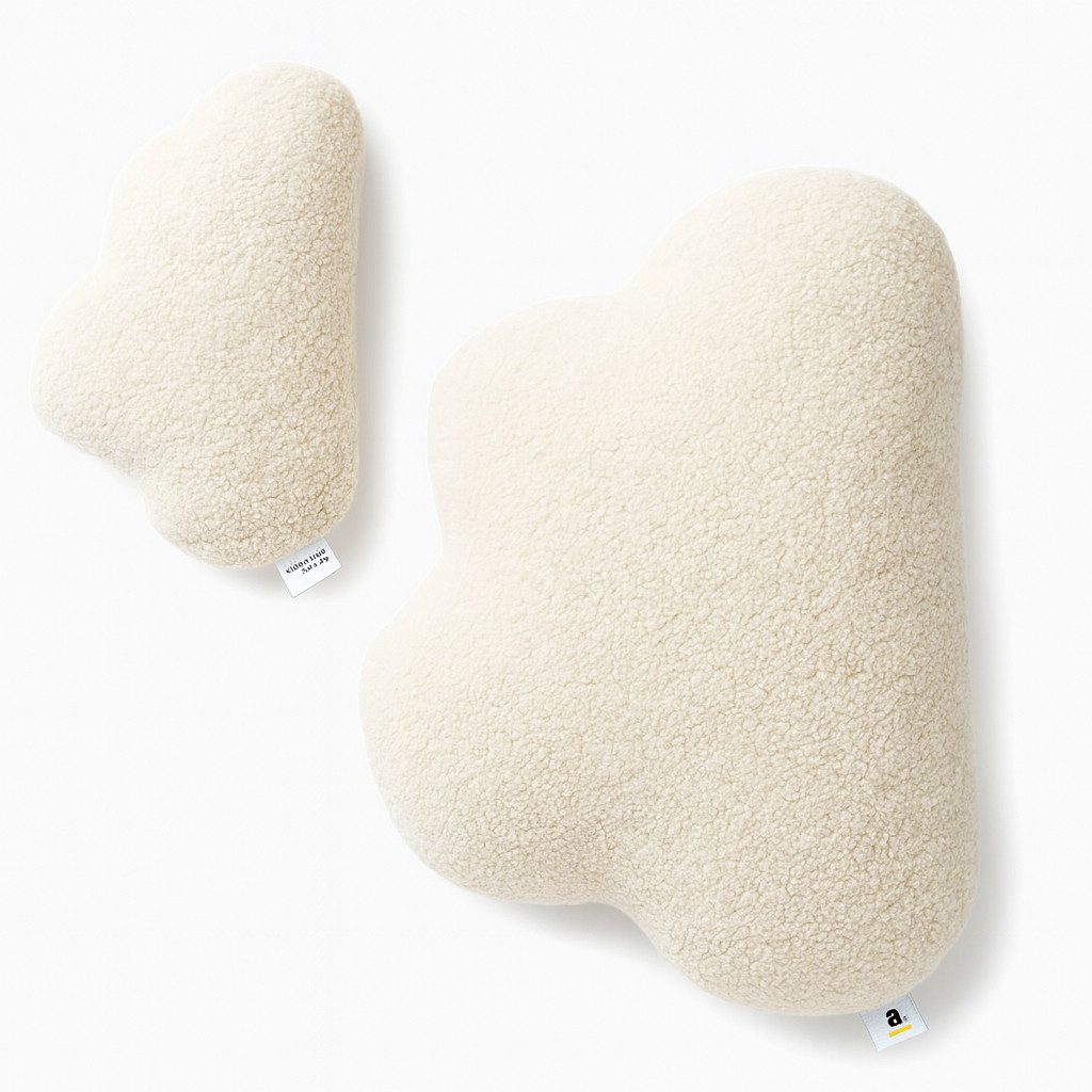 BABEES Dekokissen DEKOKISSEN Boucle Kuschelkissen Herz Wolke GROß 40x25, XXL 60x35 cm, Wolkenkissen Deko Kissen Geschenk Baby Kinderzimmer Babyshower