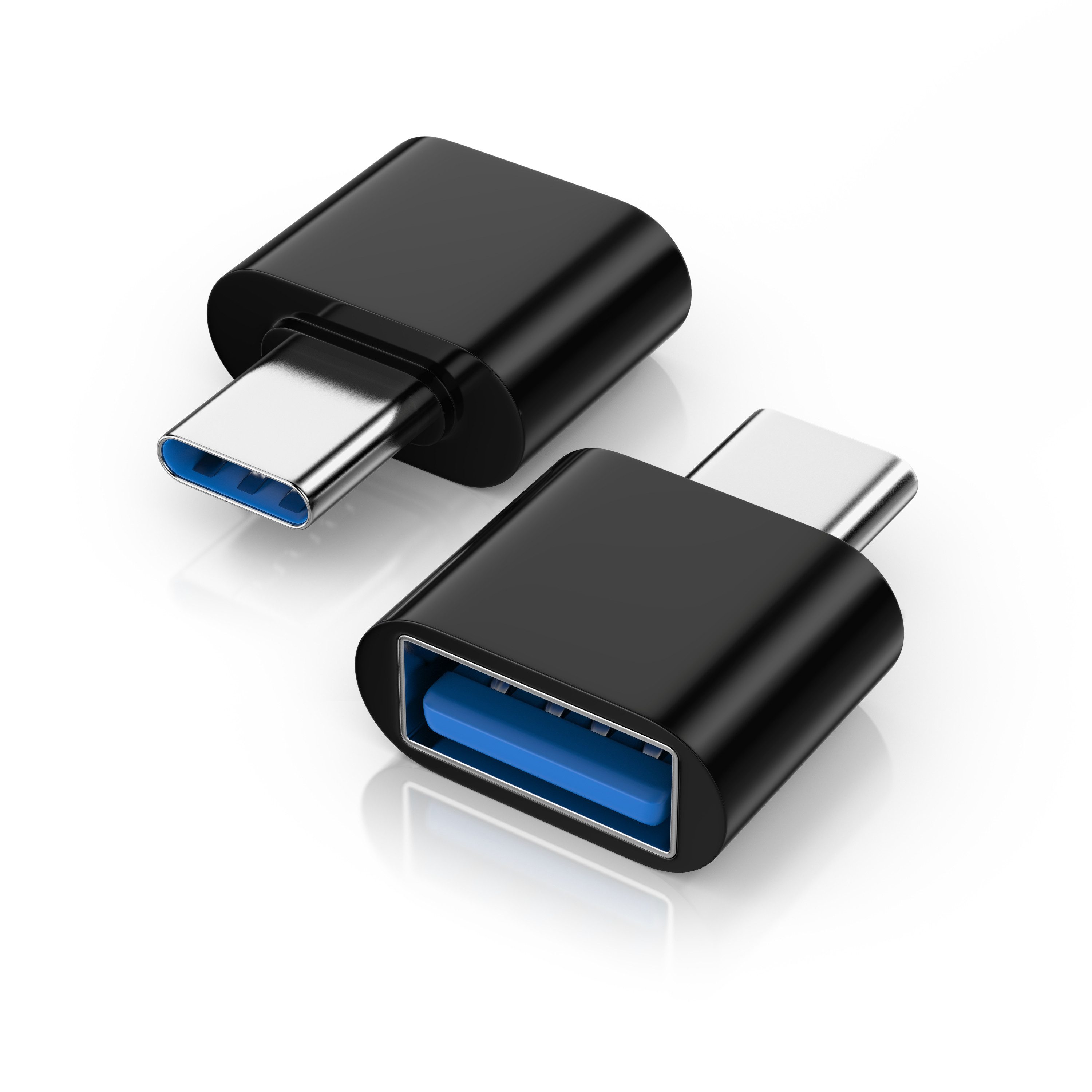 CSL Stecker USB-C auf USB-A Buchse für Handy, Laptop & Tablet, Konverter USB-Adapter USB Typ C zu USB Typ A, USB 2.0, 480 Mbit/s, OTG-Funktion, Plug & Play, kompakt