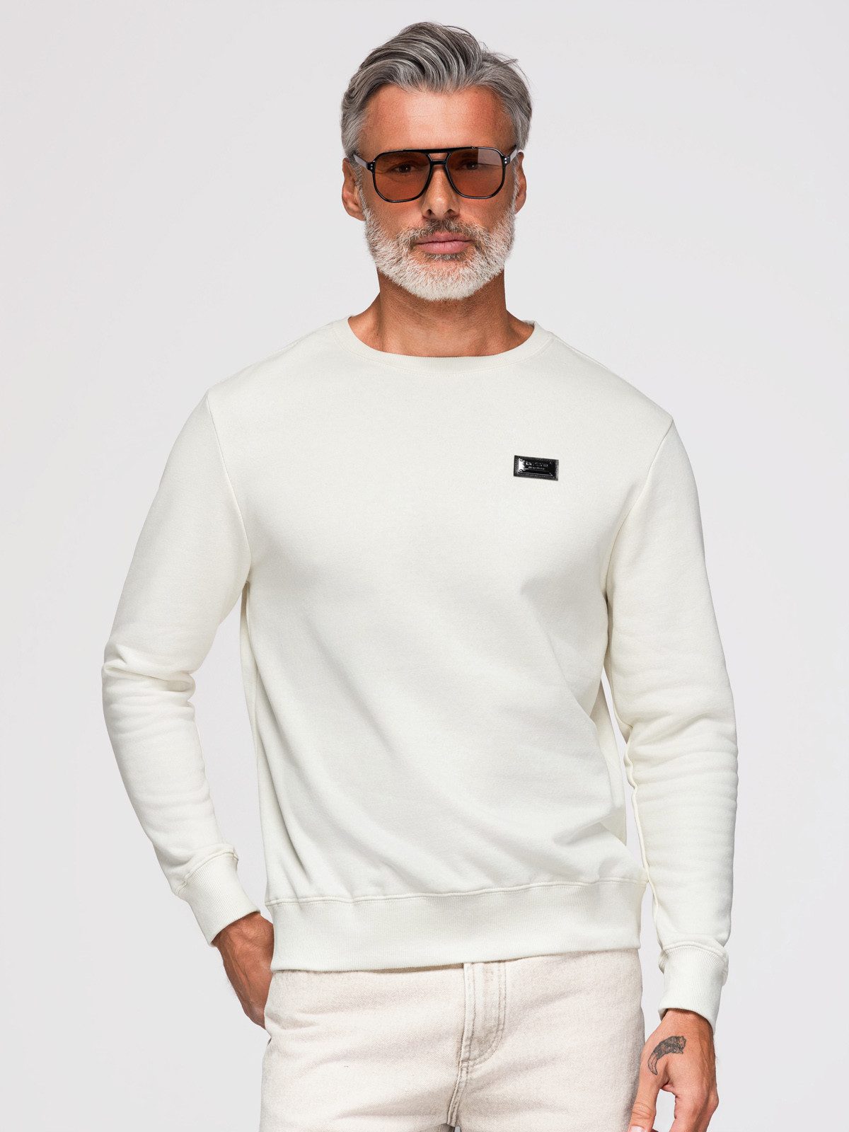 Sweatshirt Herren-Sweatshirt mit Metallnadel